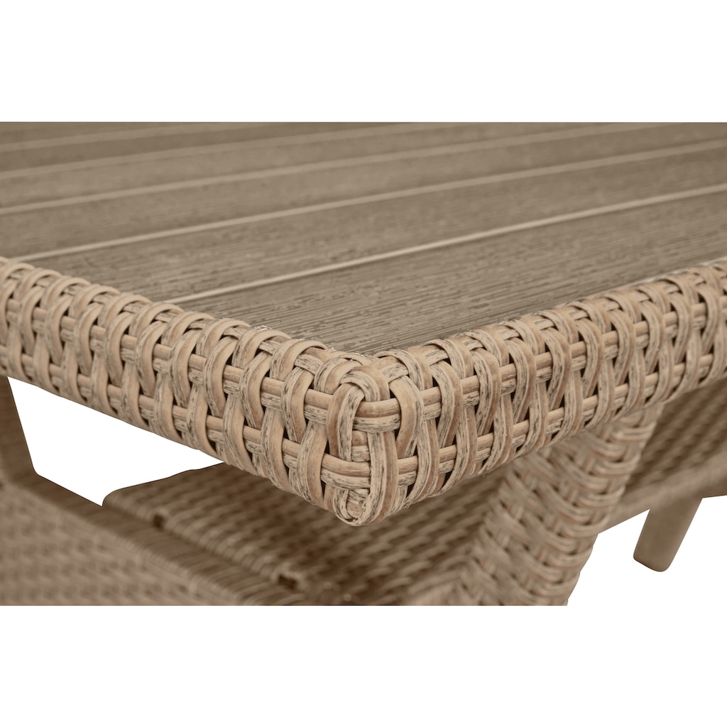 KONIFERA Gartenlounge-Set »Keros Premium«, (Set, 20 tlg., 2x 2er Sofa, 1x Ecke, 1x Sessel, 2x Hocker, 1x Tisch 145x75x67,5cm), Ecklounge, Polyrattan, Stahl, geeignet für 8 Personen, inkl. Auflagen