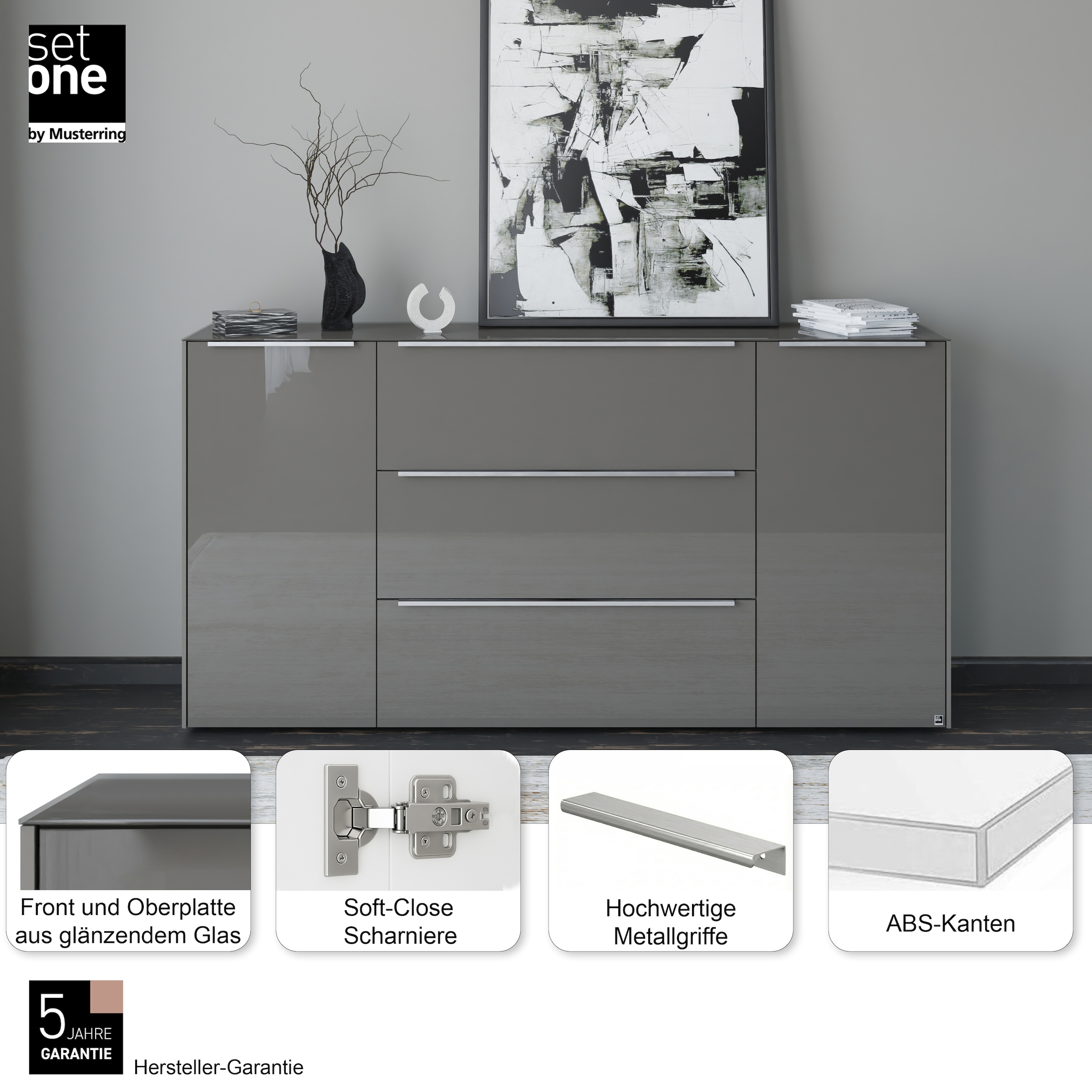 set one by Musterring Sideboard »Reno« 1 Stk. tlg. Mit Gleitern und in verschiedenen Farben erhältlich