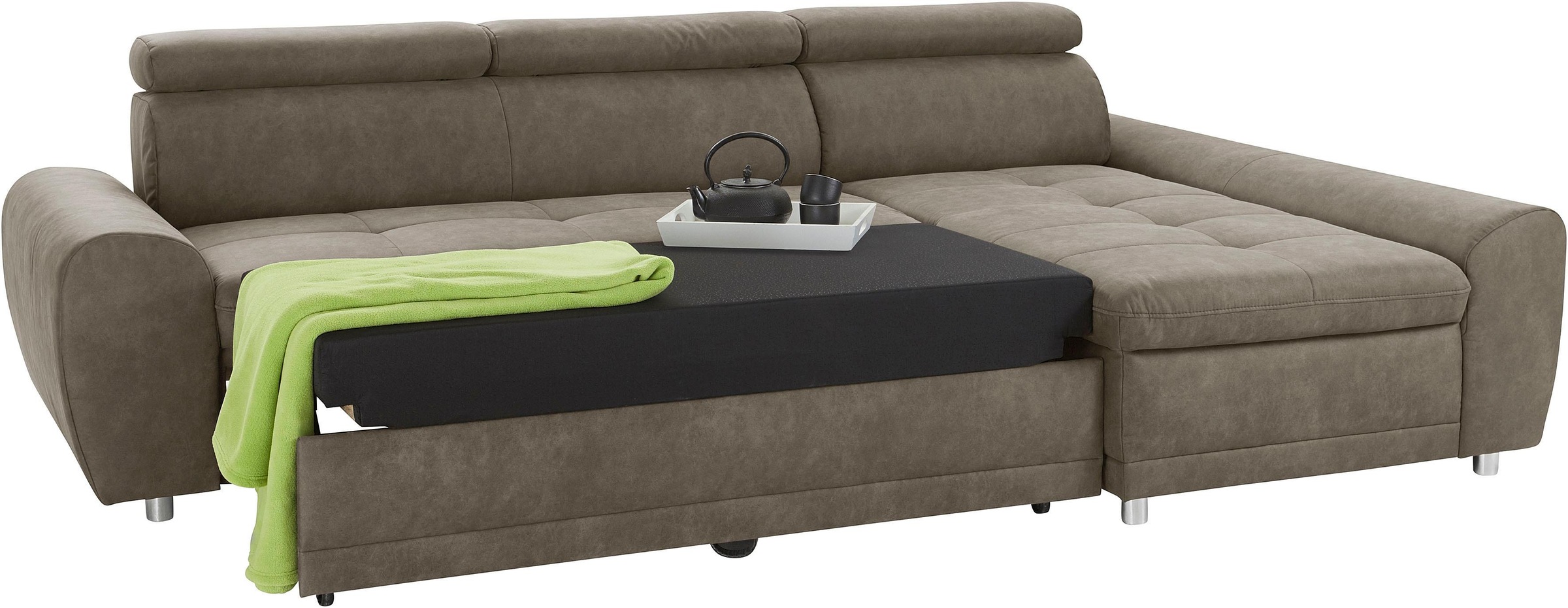 sit&more Ecksofa »Riva L-Form«, inklusive Kopteilverstellung, wahlweise mit Bettfunktion