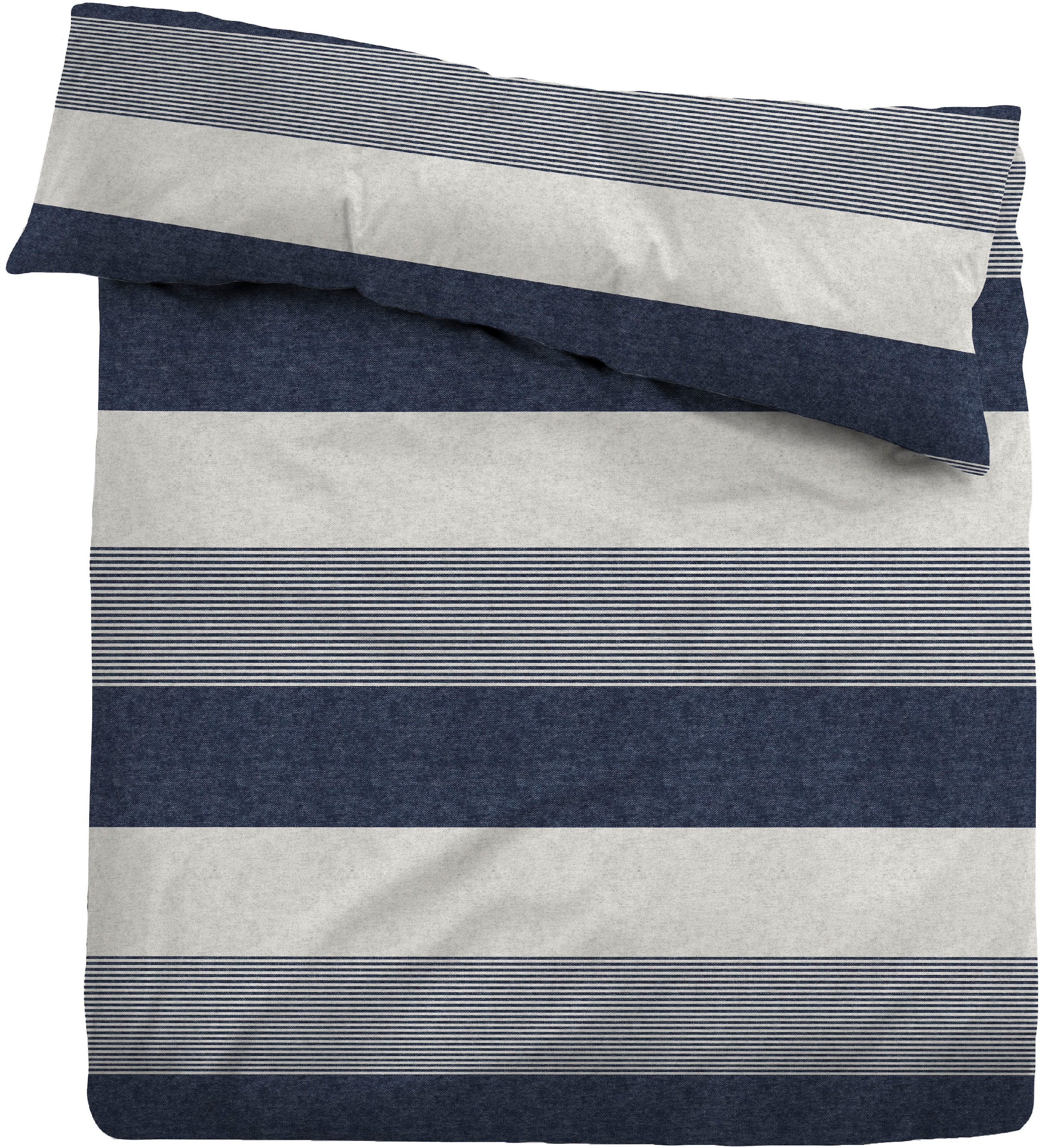 TOM TAILOR Bettwäsche »Caro«, (2 tlg.), made in Germany, warme kuschelige Biber Qualität (Flanell) aus 100% Baumwolle, Bett- und Kopfkissenbezug mit Reißverschluss, Bettwäsche-Set nachhaltig durch Anteil recycelter Baumwolle