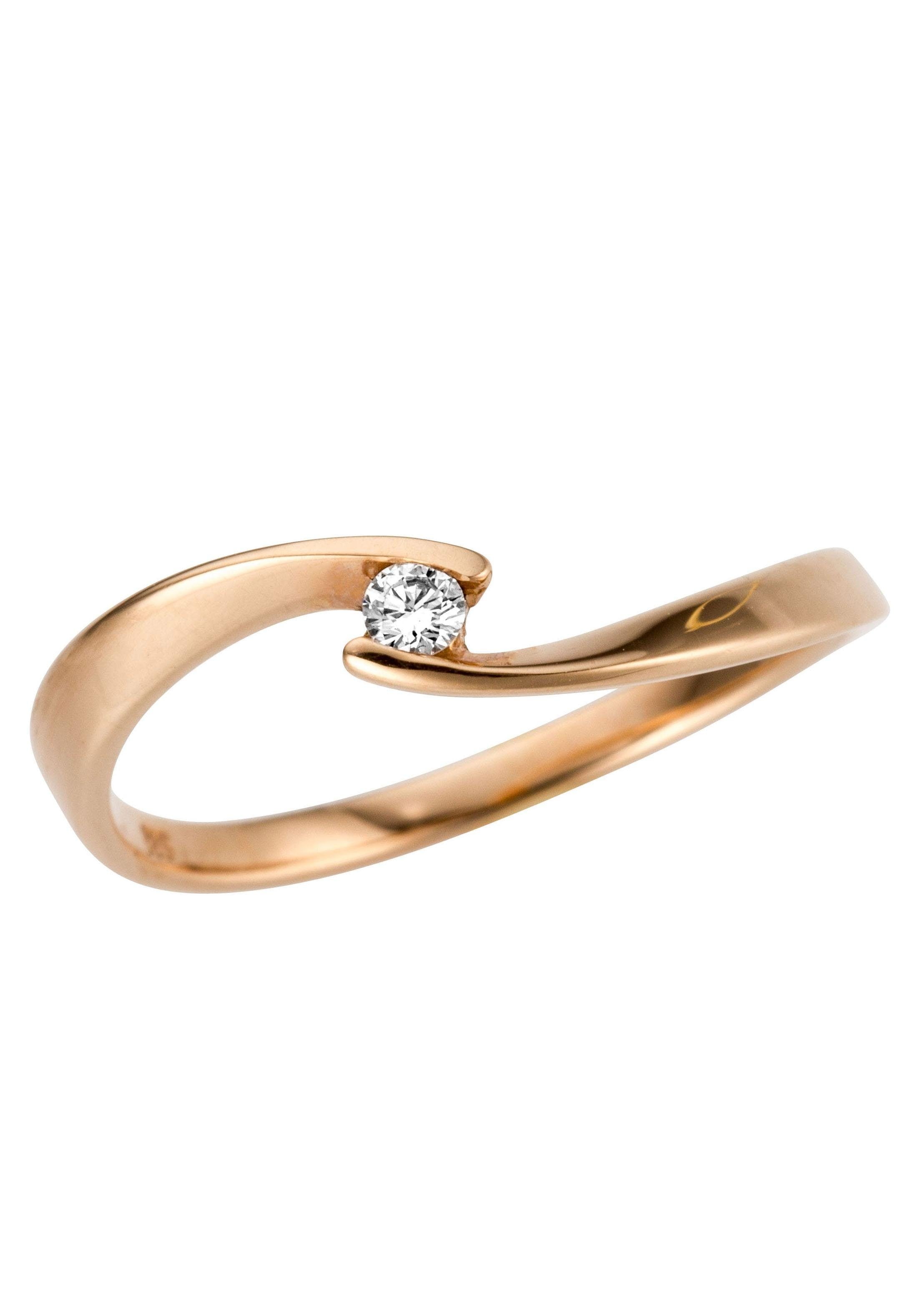 Firetti Goldring »Schmuck Geschenk Gold 333 Damenring Verlobungsring Goldring Solitär«, Made in Germany - mit Brillant