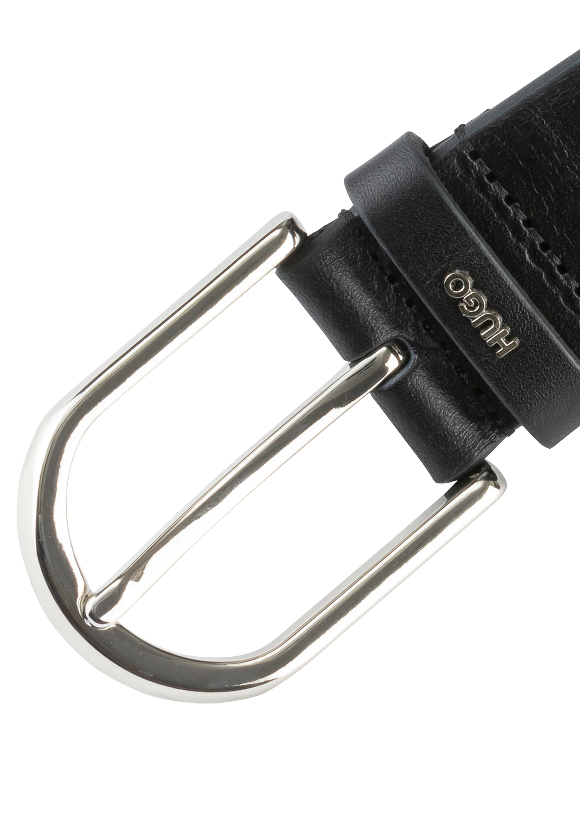 HUGO Ledergürtel »Zoey-S Sz35«, Ovaler Verschluss, Markenlogo aus Metall