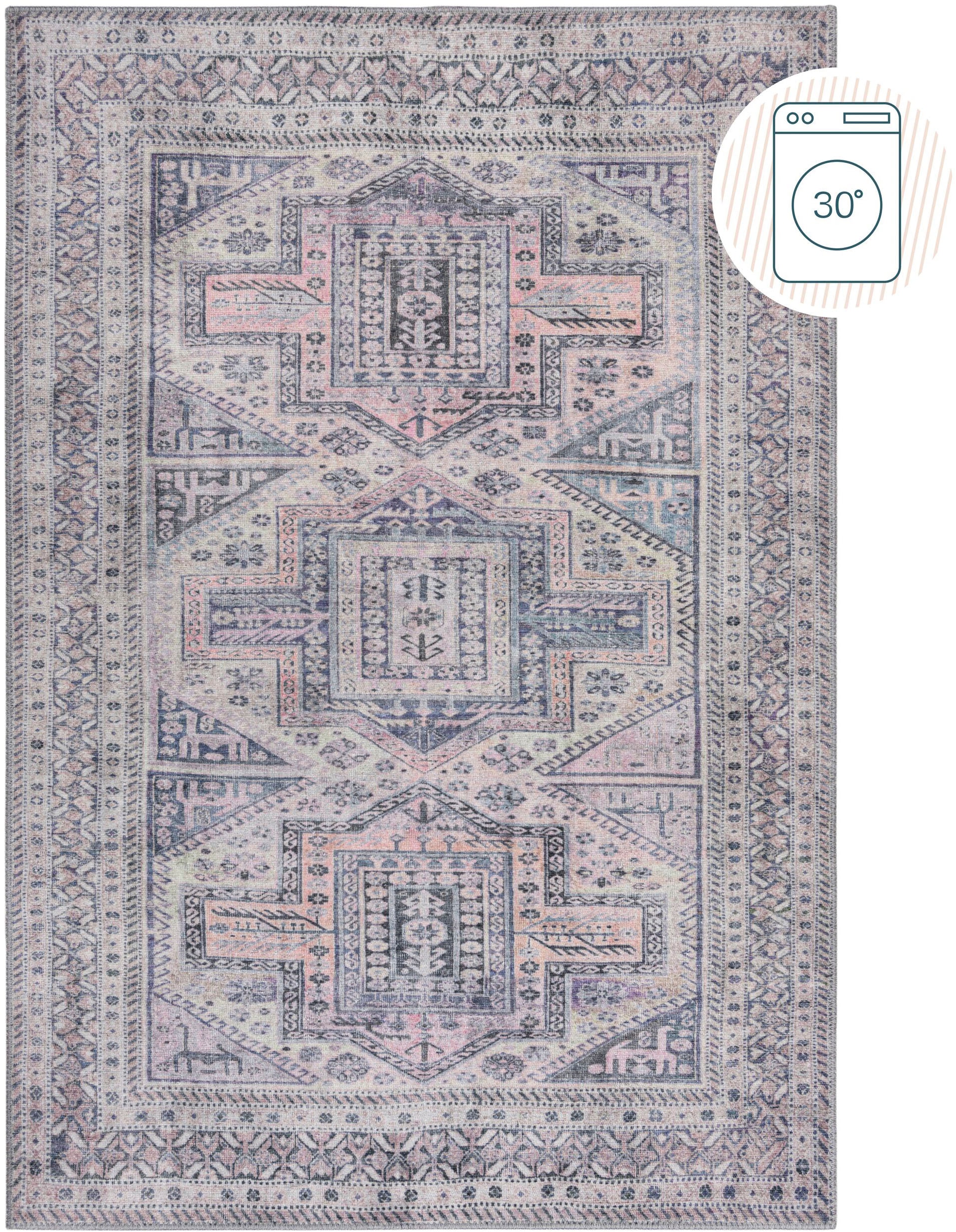FLAIR RUGS Teppich »Otis«, rechteckig, 4 mm Höhe, Waschbarer Traditioneller günstig online kaufen