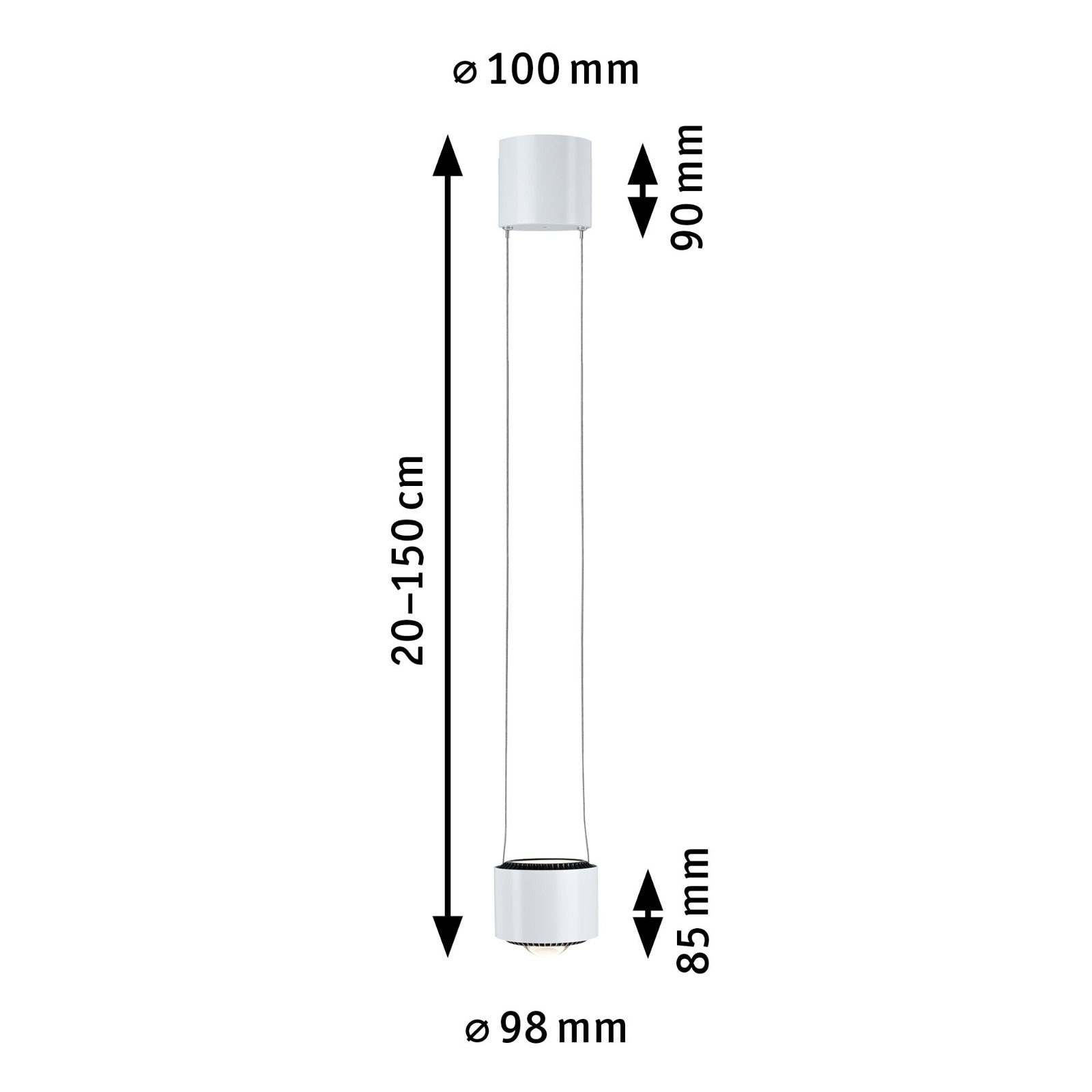 Paulmann Schienensystem-Leuchten »URail Pendel Aldan 860lm/460lm 8,5W 2700K dimmbar 230V Weiß«, (1 tlg.), dimmbar