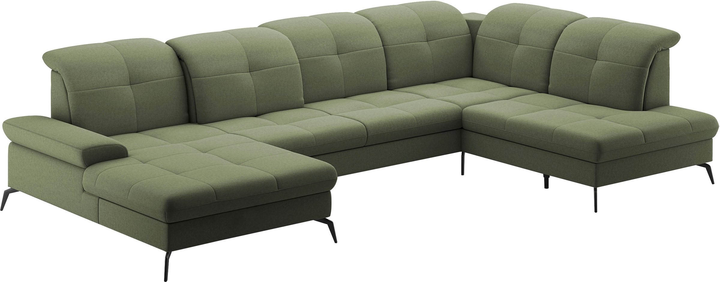 sit&more Wohnlandschaft »Amica, U-Form, inkl. Sitztiefenverstellung und Armteilverstellung«, wahlweise mit Kopfteilverstellung, Bettfunktion und Bettkasten