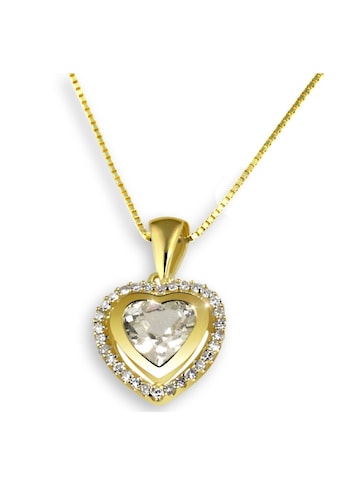 goldmaid Collier Gelbgold 585 Herz Diamanten Weißtopas kaufen
