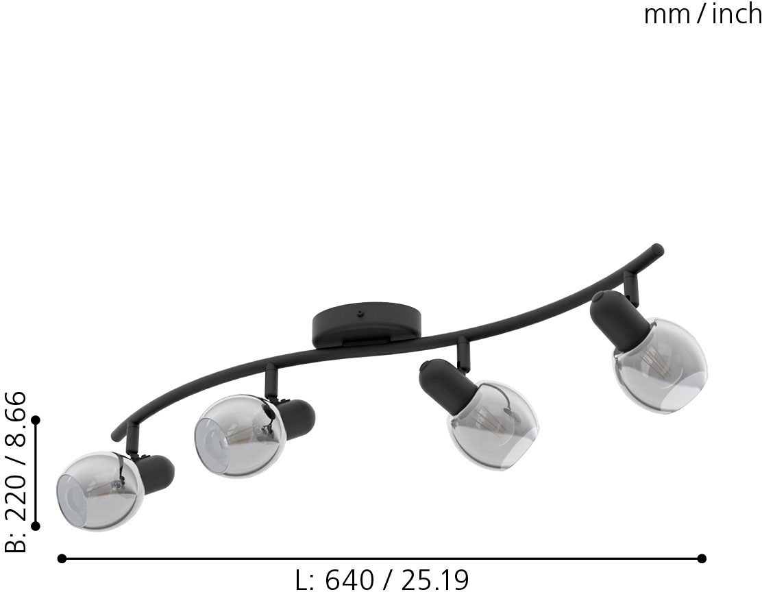 EGLO Deckenspot »POLLICA«, 4 flammig, Leuchtmittel E14 | Leuchtmittel wechselbar-ohne Leuchtmittel, Deckenlampe
