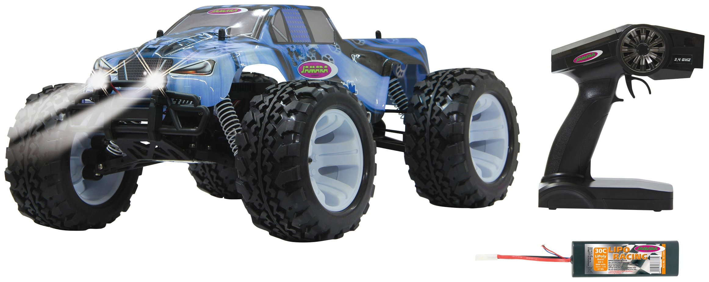 Jamara RC-Monstertruck »Tiger Ice Monstertruck 4WD«, 1:10, 2,4 GHz, mit LED