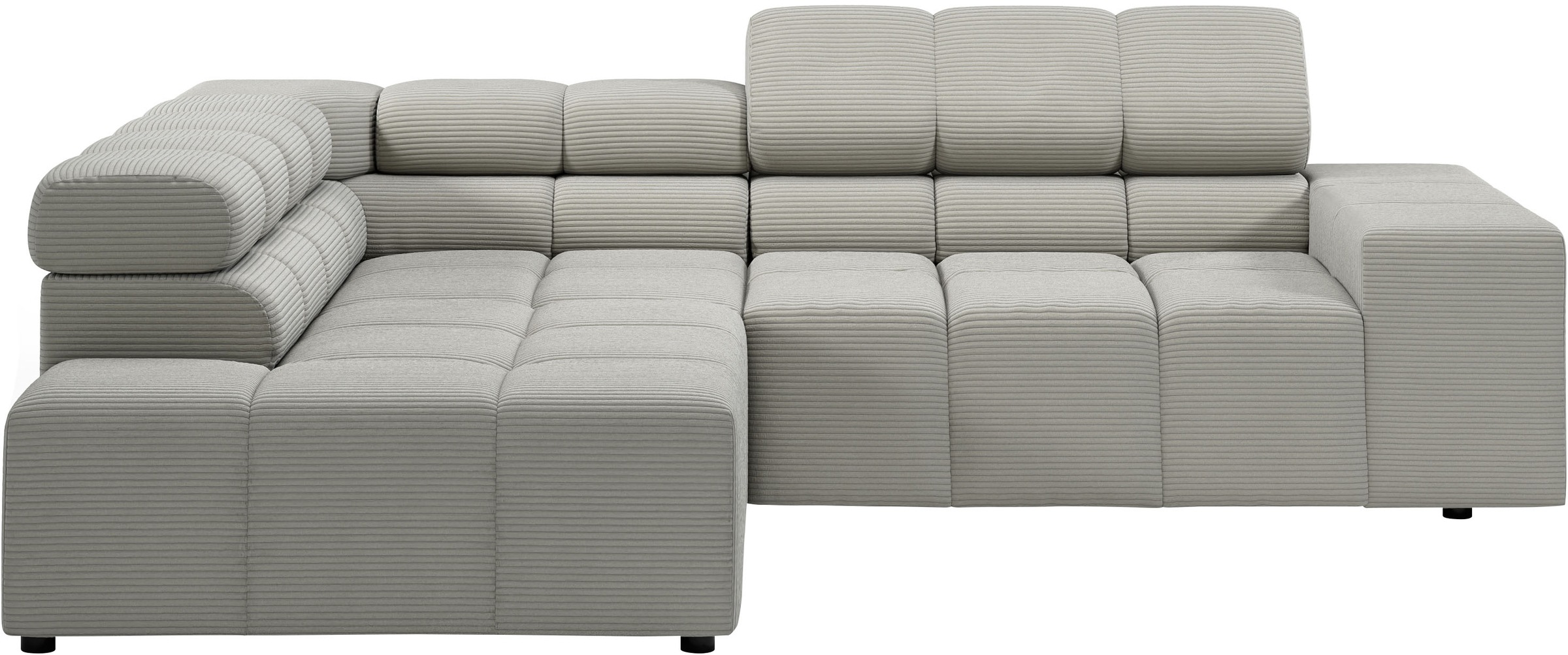 INOSIGN Ecksofa »Ancona, incl. Kopfteilverstellung + 3 Zierkissen, L-Form, bequem«, wahlweise motorische Sitztiefenverstellung, B/T(H: 249/215/70 cm