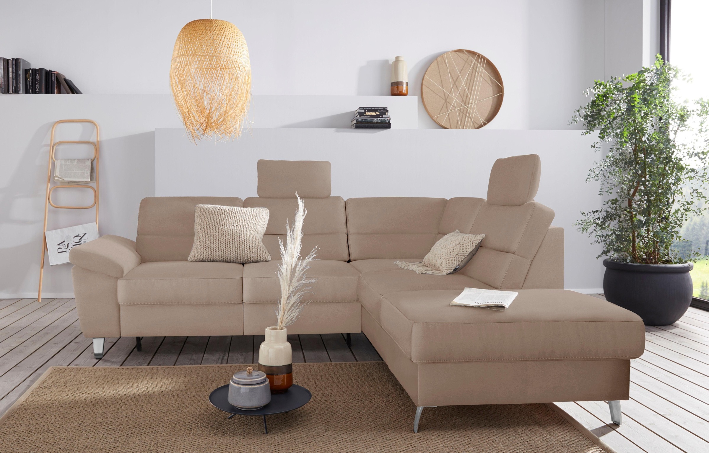 sit&more Ecksofa »Sorano L-Form«, wahlweise mit Bettfunktion und Bettkasten