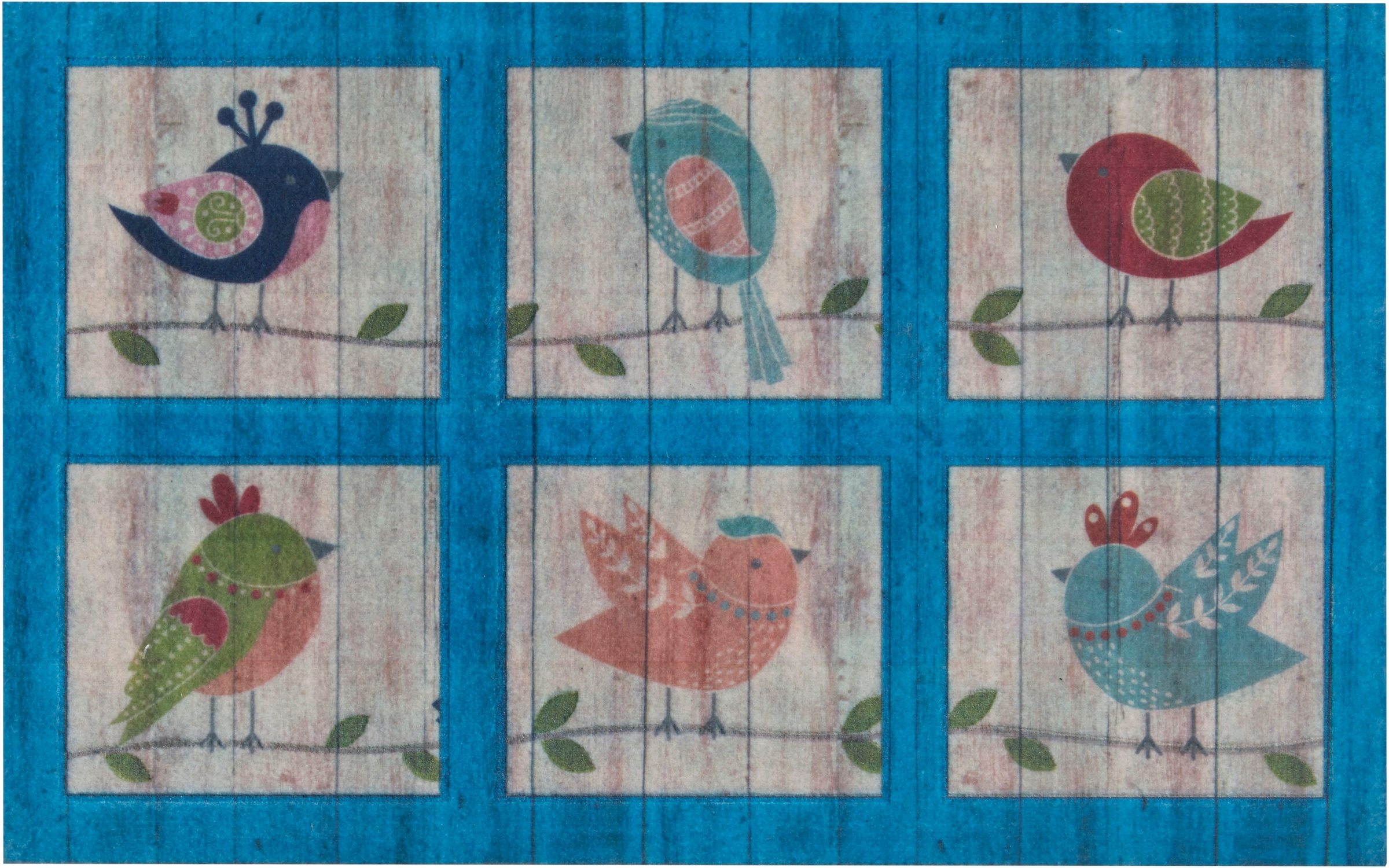 my home Fußmatte »Birds, Türmatte«, rechteckig, 6 mm Höhe, Tiermotiv, robust, Eingang, Türvorleger, rutschfest, Schmutzfang