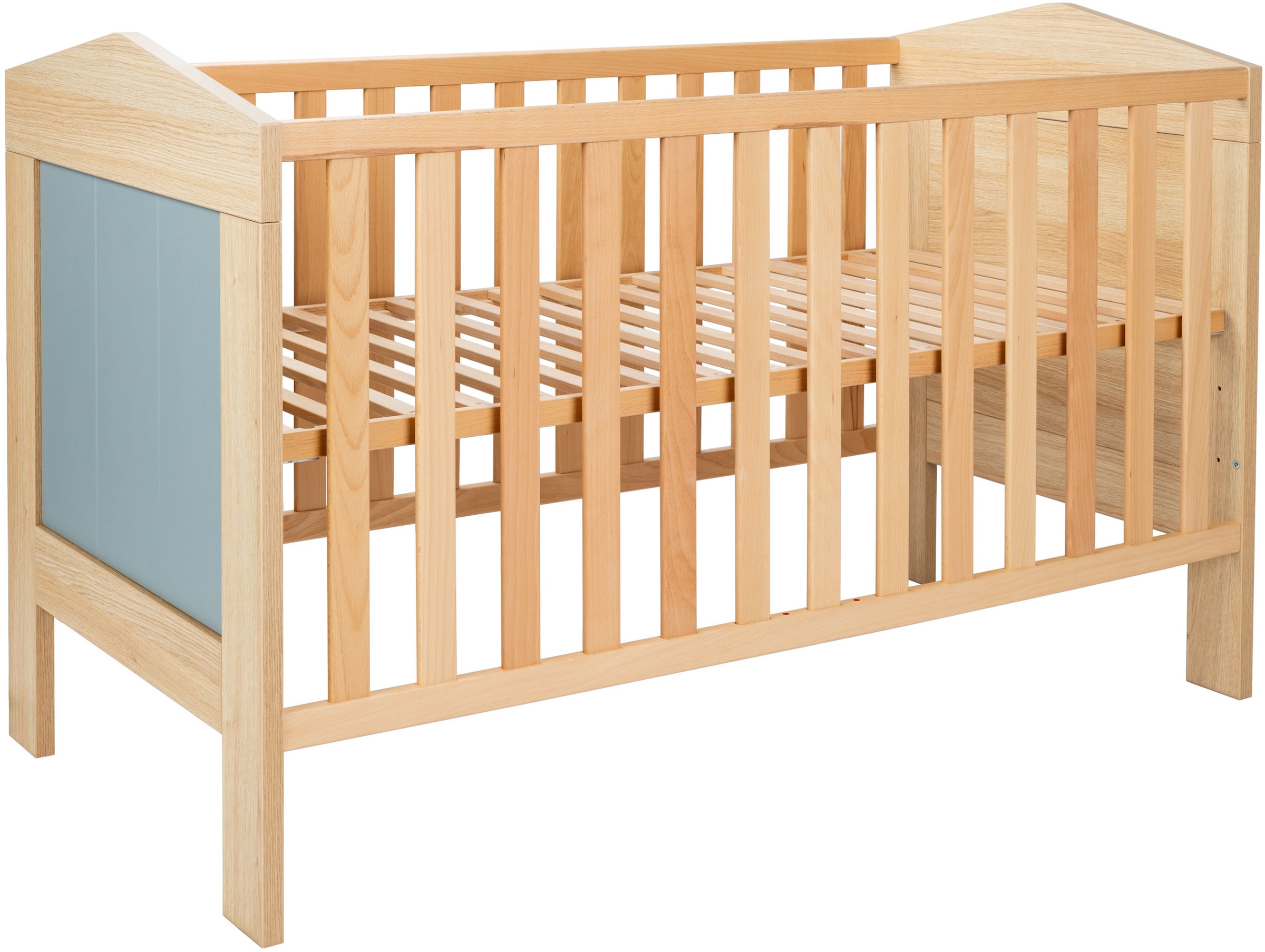 arthur berndt Babyzimmer-Komplettset »Babyzimmer-Set »Roofy« 3-teilig mit 2-türigem Kleiderschrank«, (Set, 3 tlg., Babymöbel-Set »Roofy« Kleiderschrank,Kinderbett+Wickelkommode)