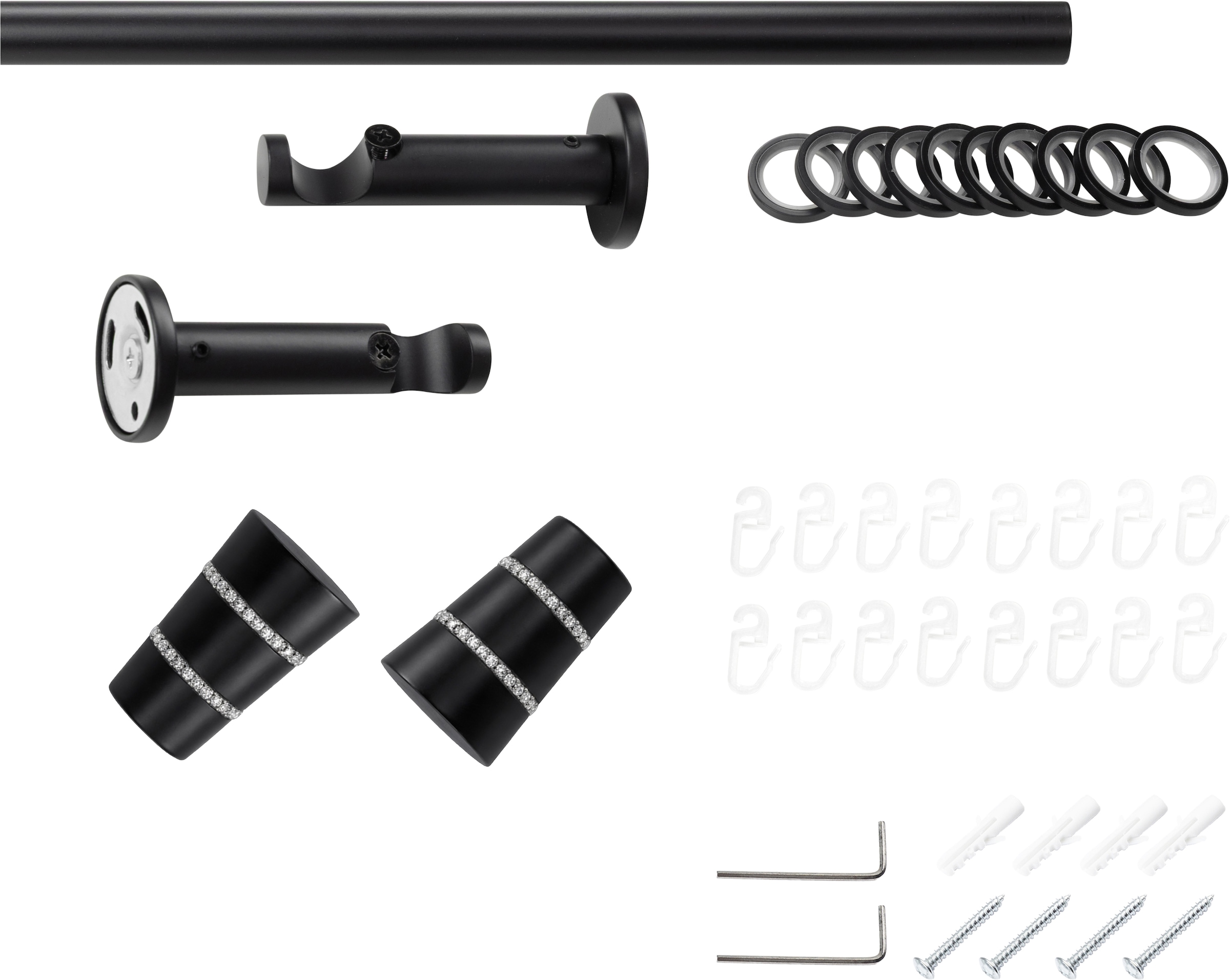 SN DECO GROUP Gardinenstange Ø 19 mm 1 läufig-läufig Fixmaß;kürzbar