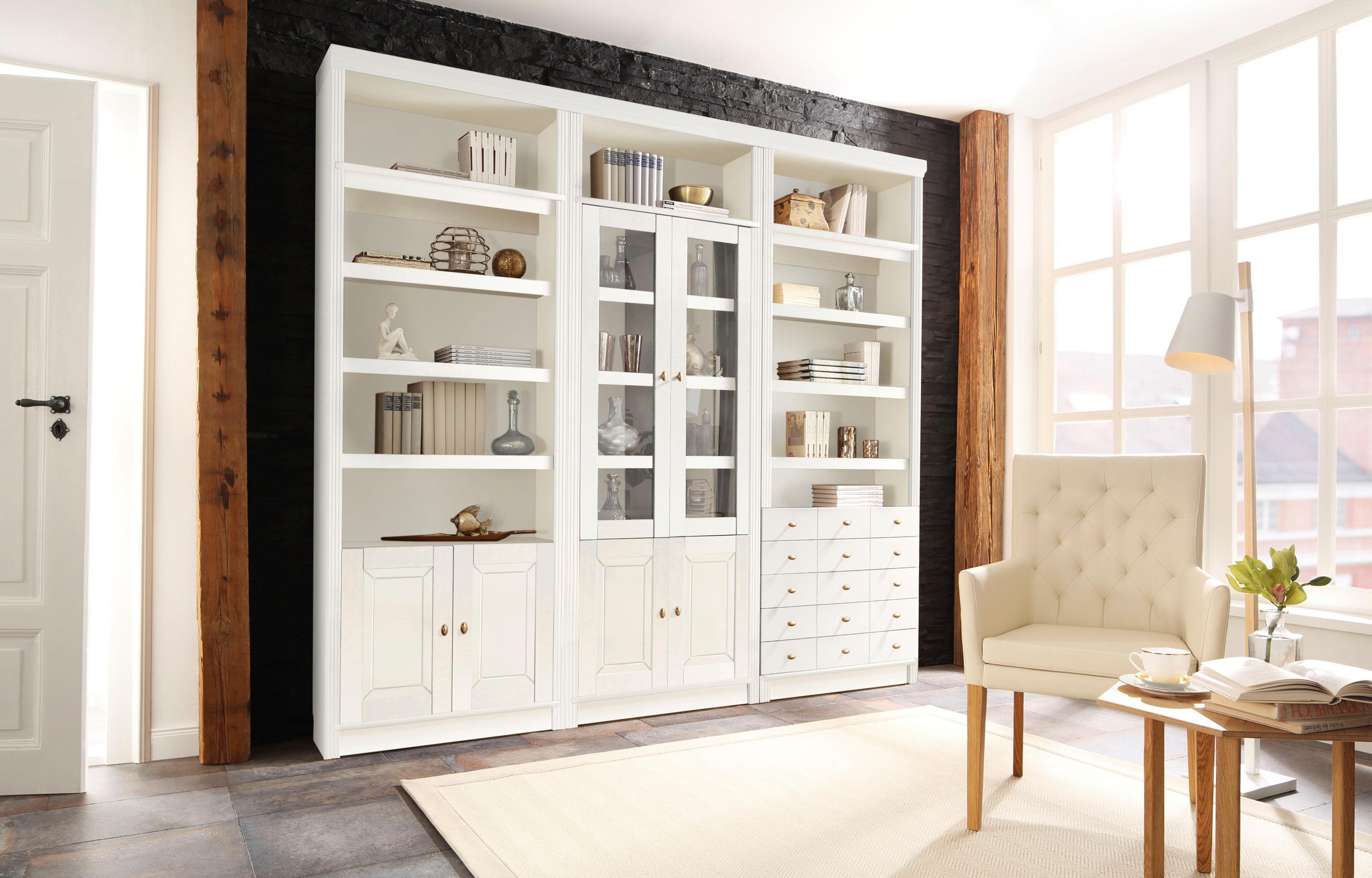 Home affaire Bücherregal »Soeren« aus massiver Kiefer, in 2 Höhen, Tiefe 29 günstig online kaufen