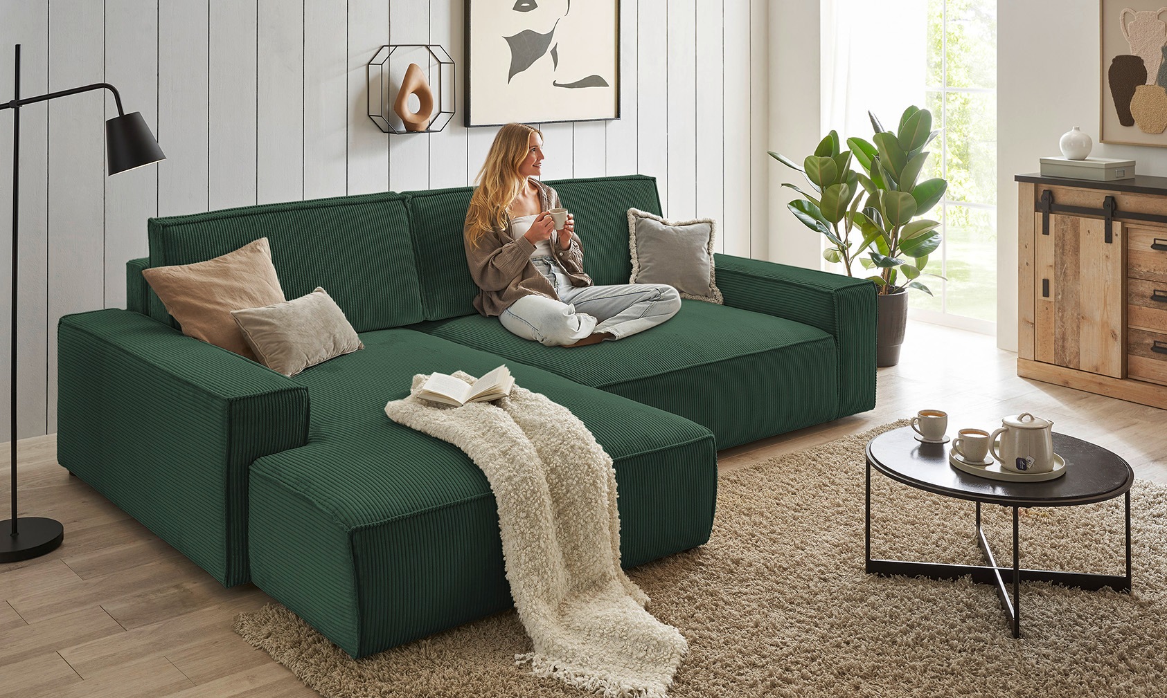 Home affaire Ecksofa »NEU: SHERWOODL XXL 284, Big-Sofa L-Form, tiefe Sitzfl günstig online kaufen