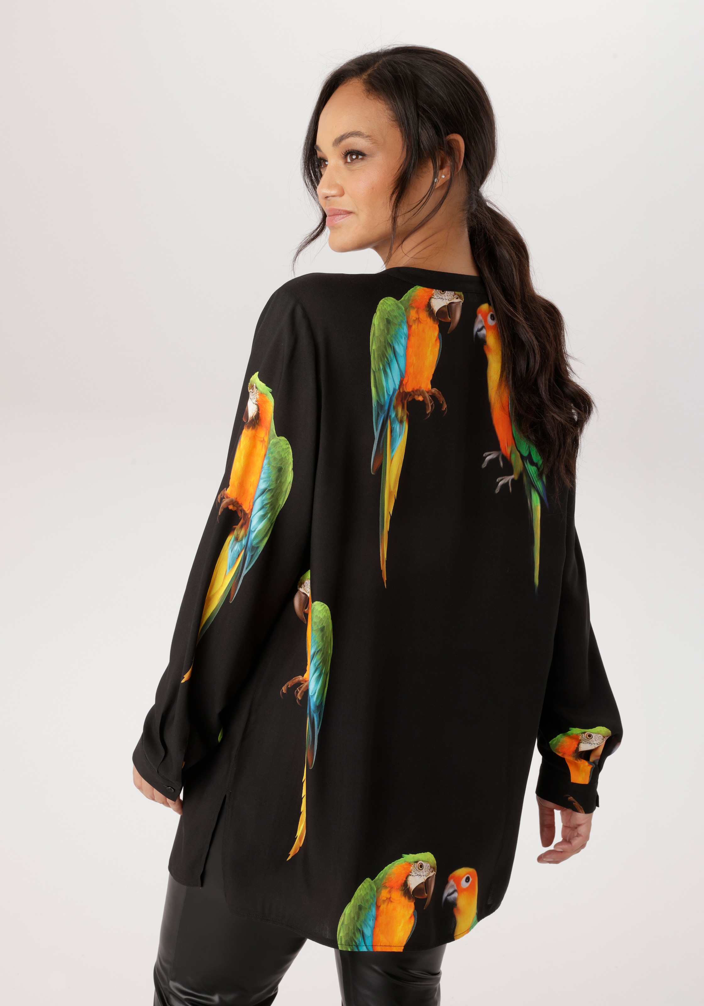 Aniston PLUS Longbluse Mit ausgefallenen Papgeien Druck - NEUE KOLLEKTION