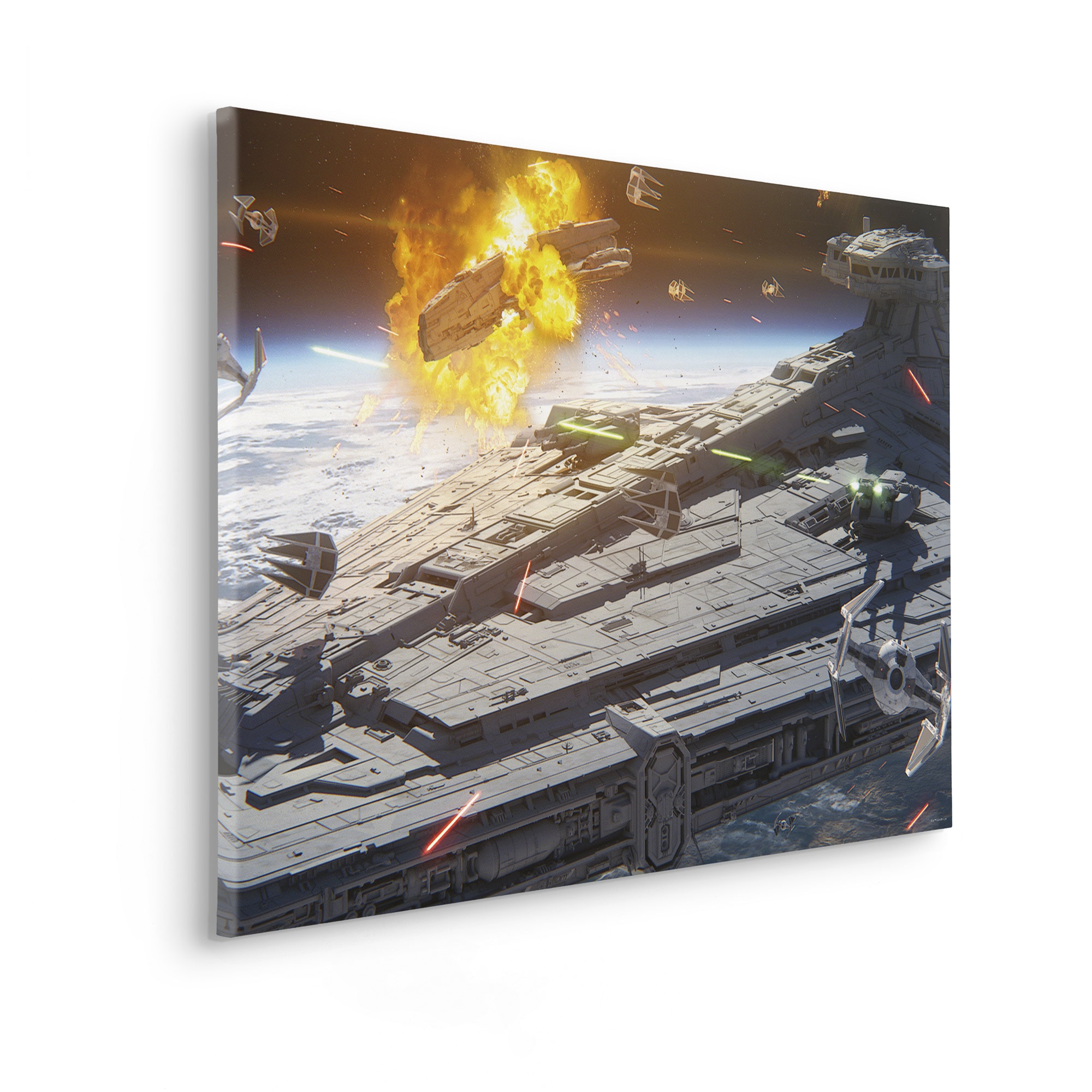 Komar Leinwandbild »Star Wars The Mandalorian Space Fight«, Disney, (1 St.), 90 x 60 cm (Breite x Höhe) - Kinderzimmer, Dekoration