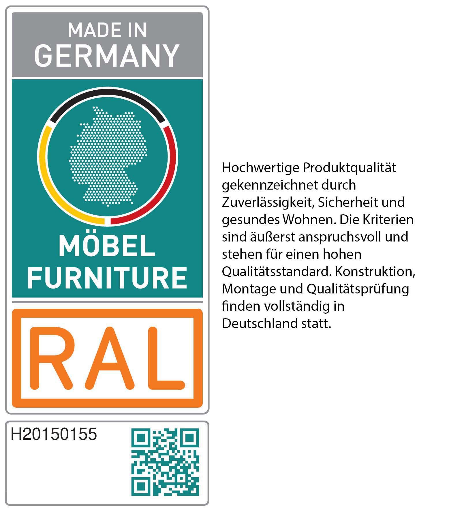 WIEMANN Holzbett »Cardiff, Bettgestell, Bettrahmen, teilmassiv, mit Polsterkopfteil«, (Belastbarkeit 110/220 Kg, 4-fache höhenverstellbar, MADE IN GERMANY), Fußteil aus Massivholz, verschiedene Größen