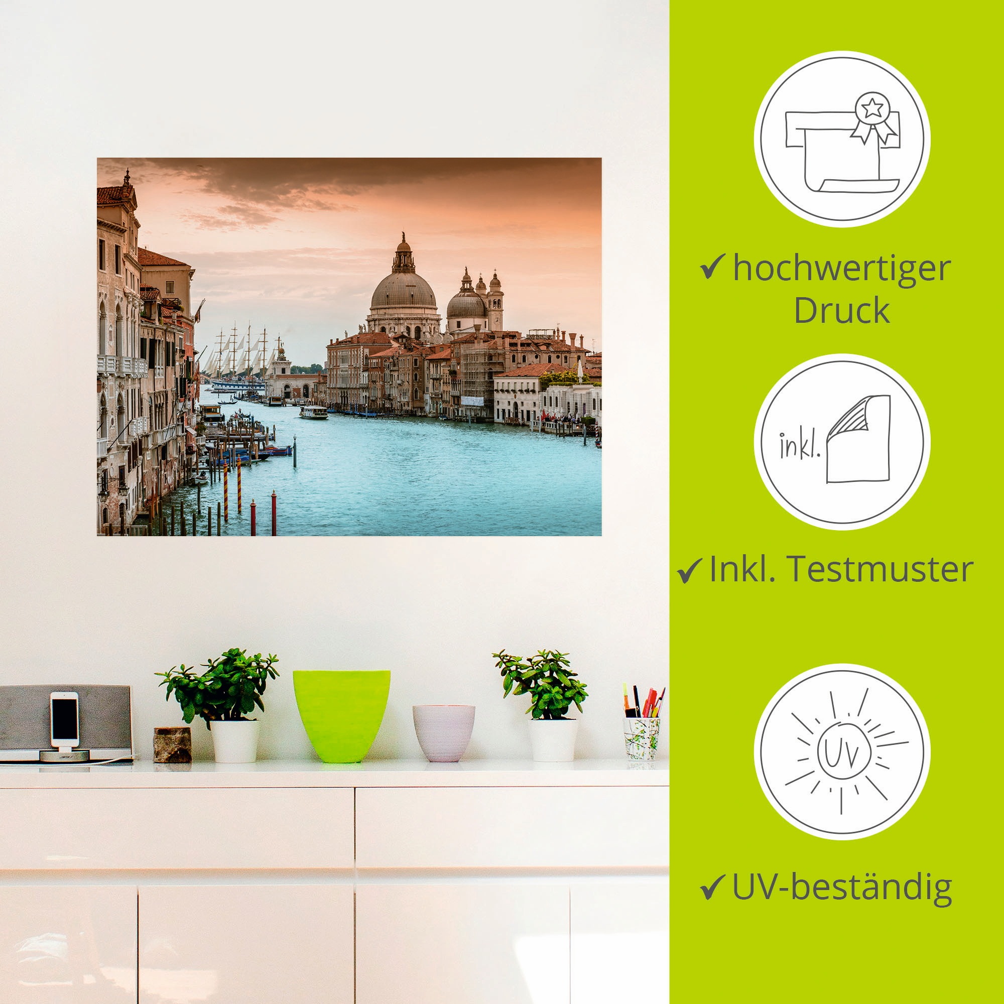 Artland Wandbild »Venedig Canal Grande I«, Italien, (1 St.), als Alubild, Outdoorbild, Leinwandbild, Poster, Wandaufkleber