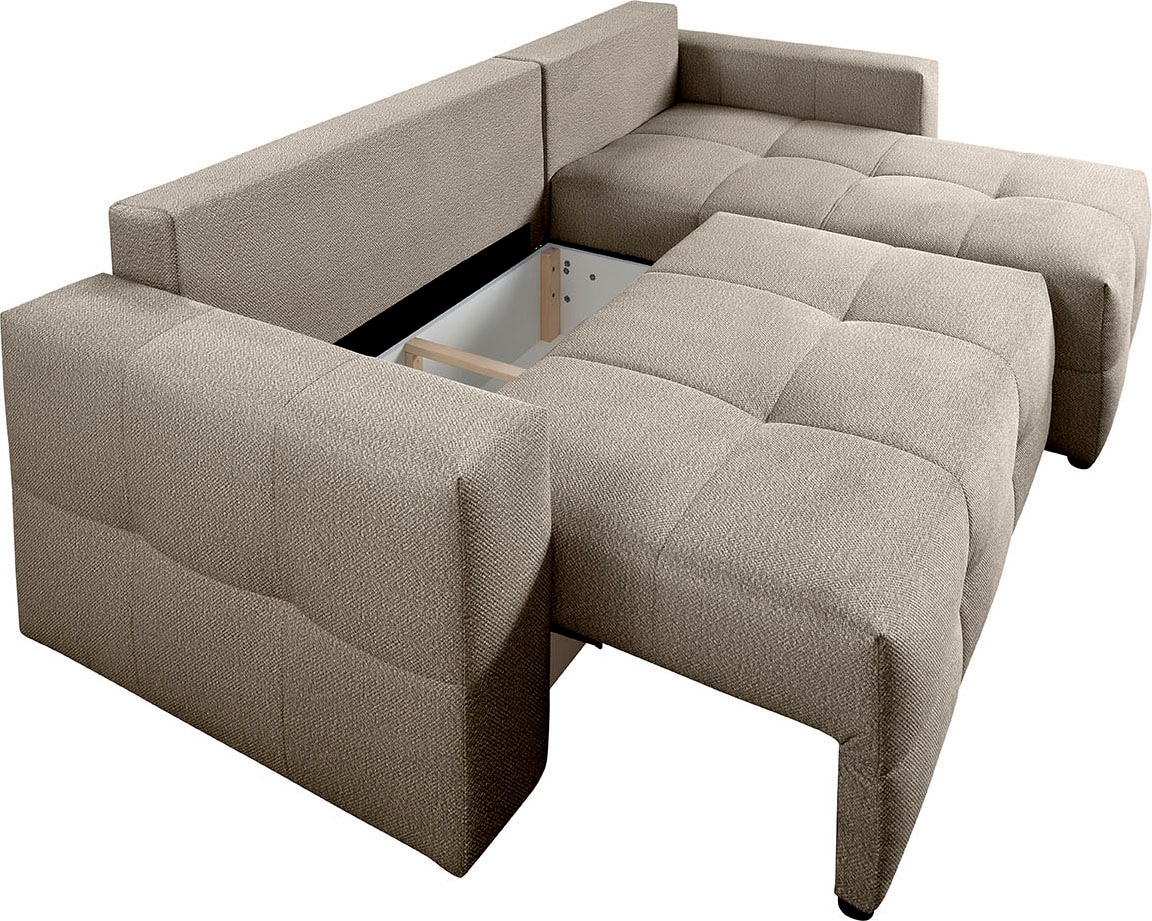 exxpo - sofa fashion Ecksofa Praktische Funktionsecke mit Federkern, Bettfunktion und Stauraum