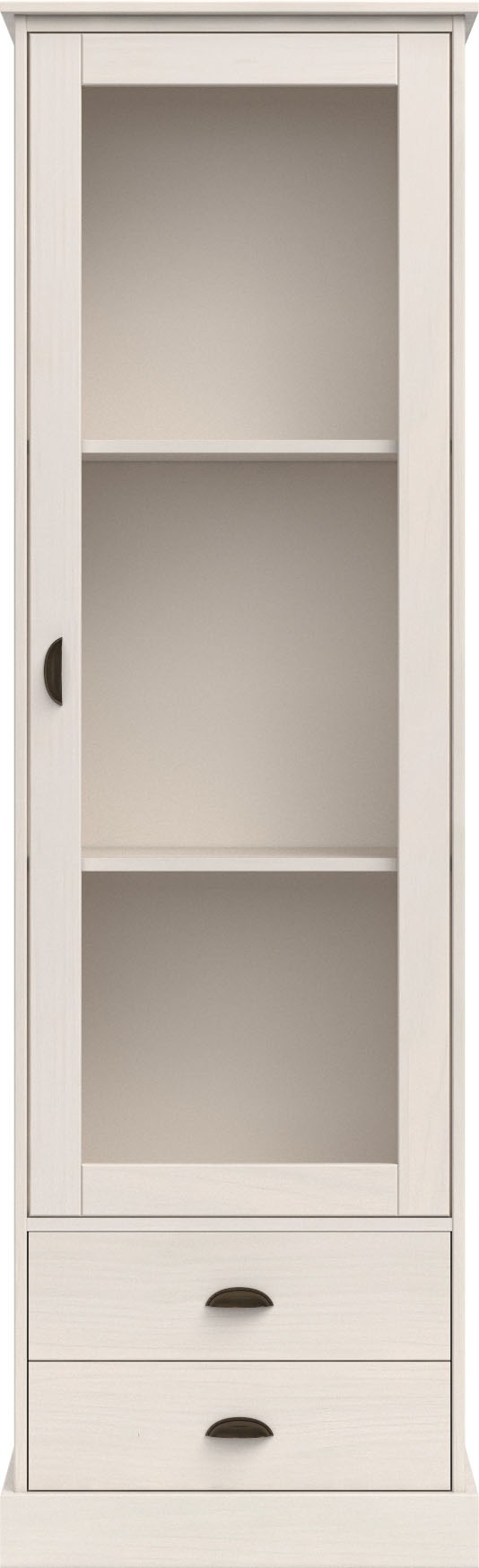 Home affaire Vitrine »Schröder«, mit 1 Schiebetür, 2 Schubkästen, aus massivem Kiefernholz, Breite 55cm