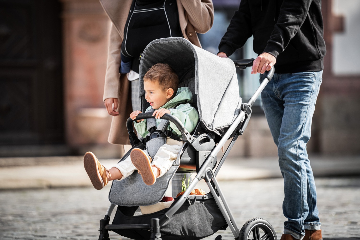 Hauck Kombi-Kinderwagen »Vision X, black/black«, 25 kg, mit Babywanne und Sportwagenaufsatz