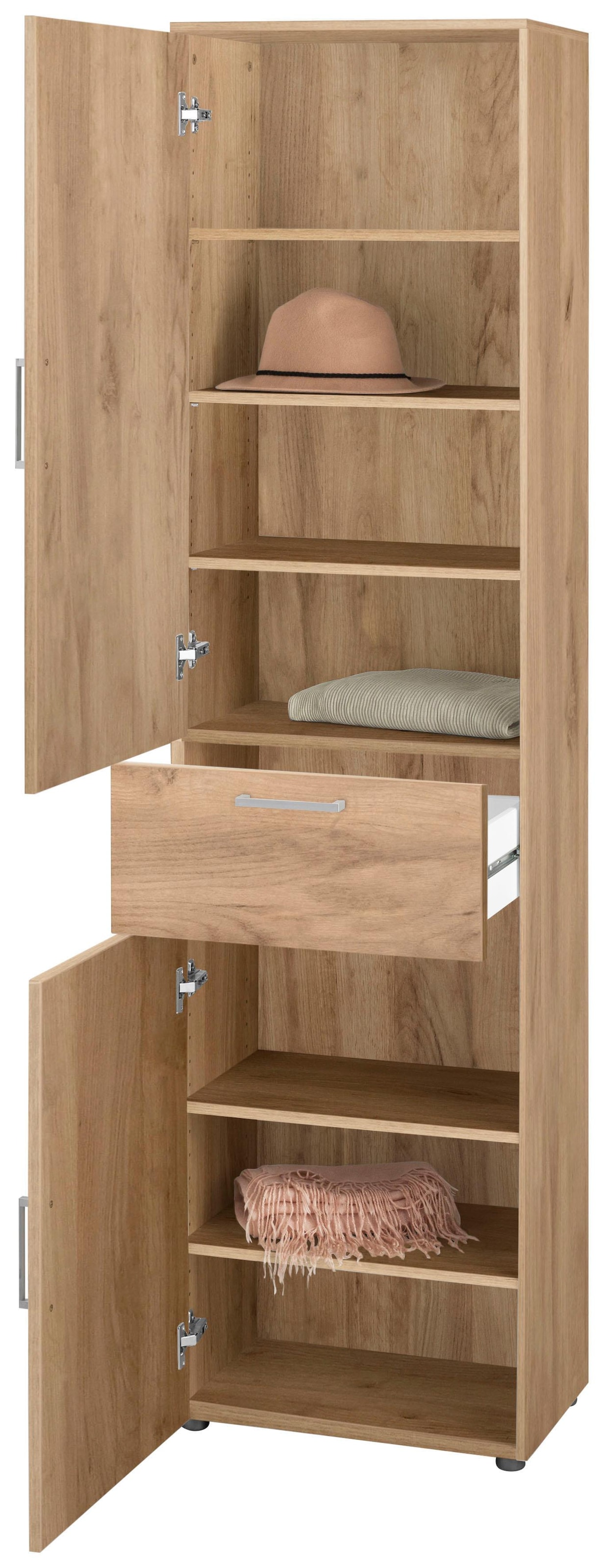 Concept GmbH Garderobenschrank in Wotaneiche, Holzwerkstoff - 50x195x32cm ( günstig online kaufen