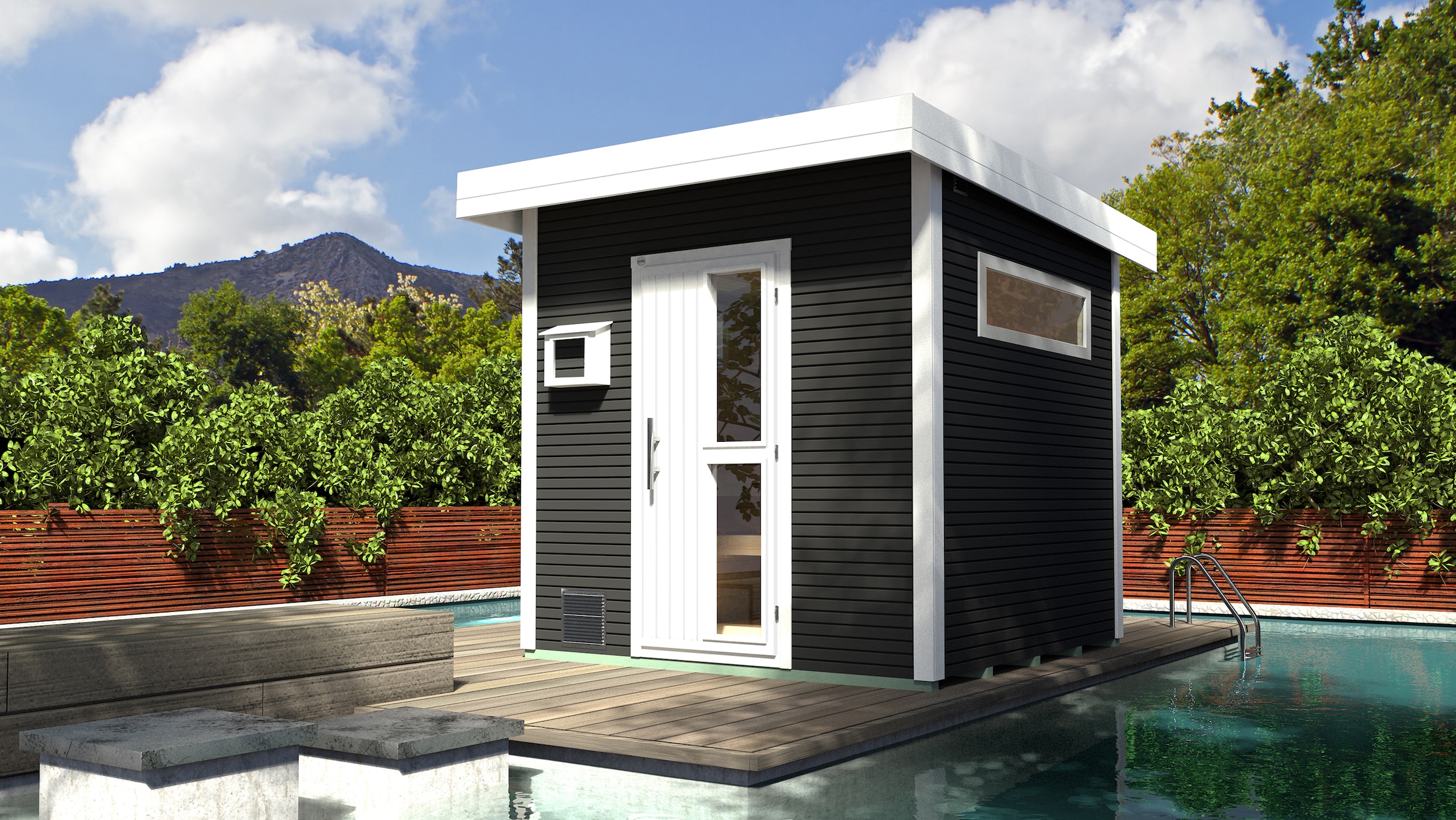 weka Saunahaus »Design-Saunahaus KUOPIO 1« Blockbohlen, modernes wekaLine-Profil