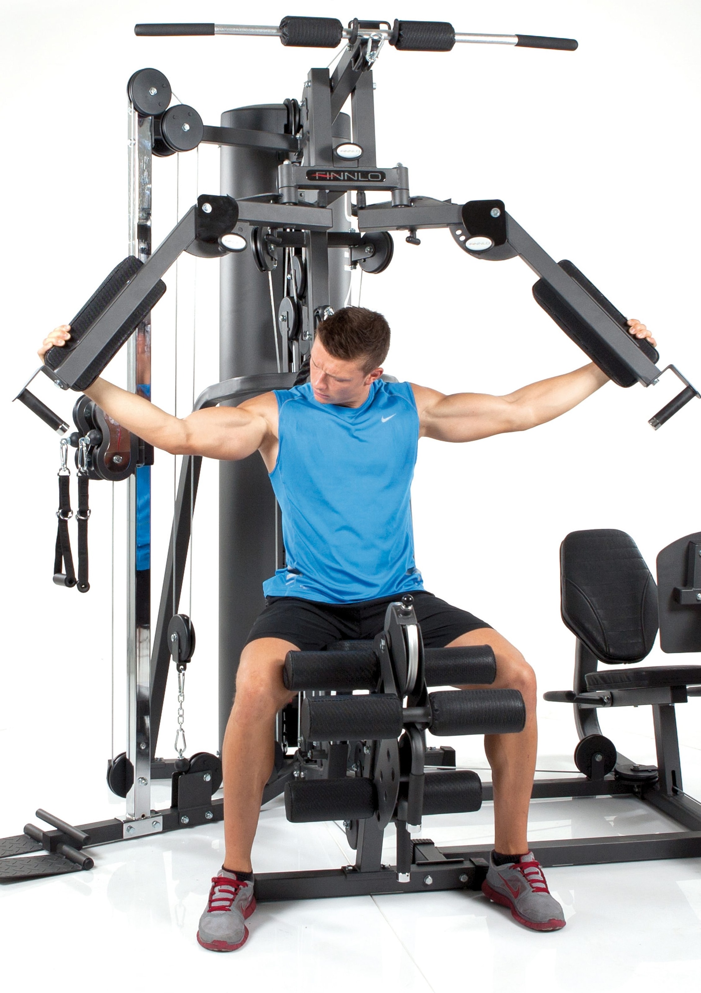 Finnlo by Hammer Kraftstation »Autark 2500«, 16 Gewichtsblöcke, (Beinpresse, Butterflystange, Ruderfunktion und mehr), multifunktionale Fitnessstation, max. Trainingsgewicht 100 kg