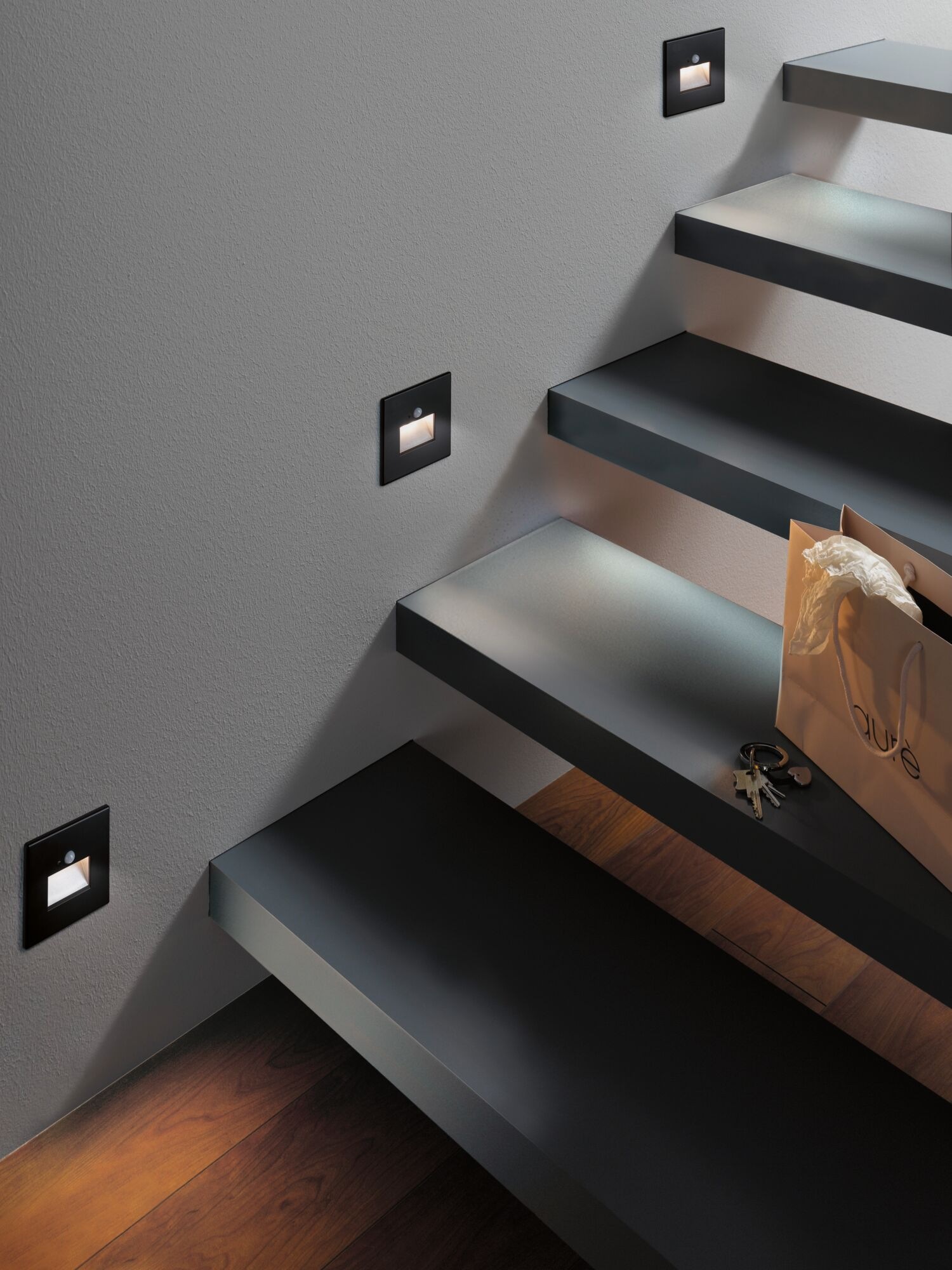 Paulmann LED Einbauleuchte »LED Wandeinbauleuchte Edge Quadro 1,2W 25lm 230V 2700K« 1 Stk. Warmweiß Bewegungsmelder