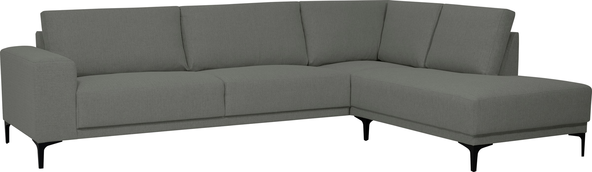 Places of Style Ecksofa »Xander, L-Form,«, Breite 289 cm, Webstoff, Soft-Touch Chenille, schwarze Metallfüßen