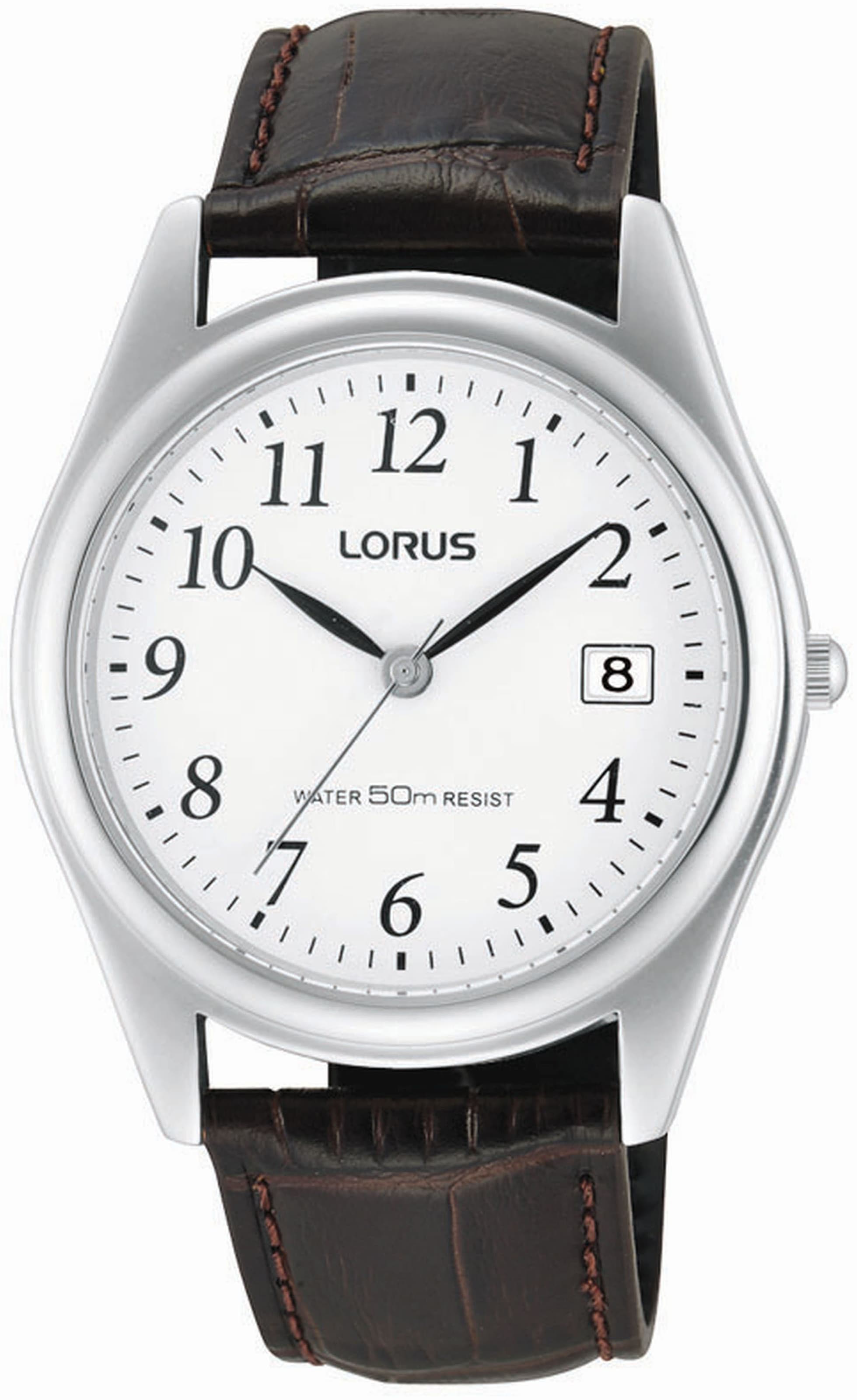 LORUS Quarzuhr »RS965BX9«, Armbanduhr, Herrenuhr, Damenuhr, Datum, Lederarm günstig online kaufen