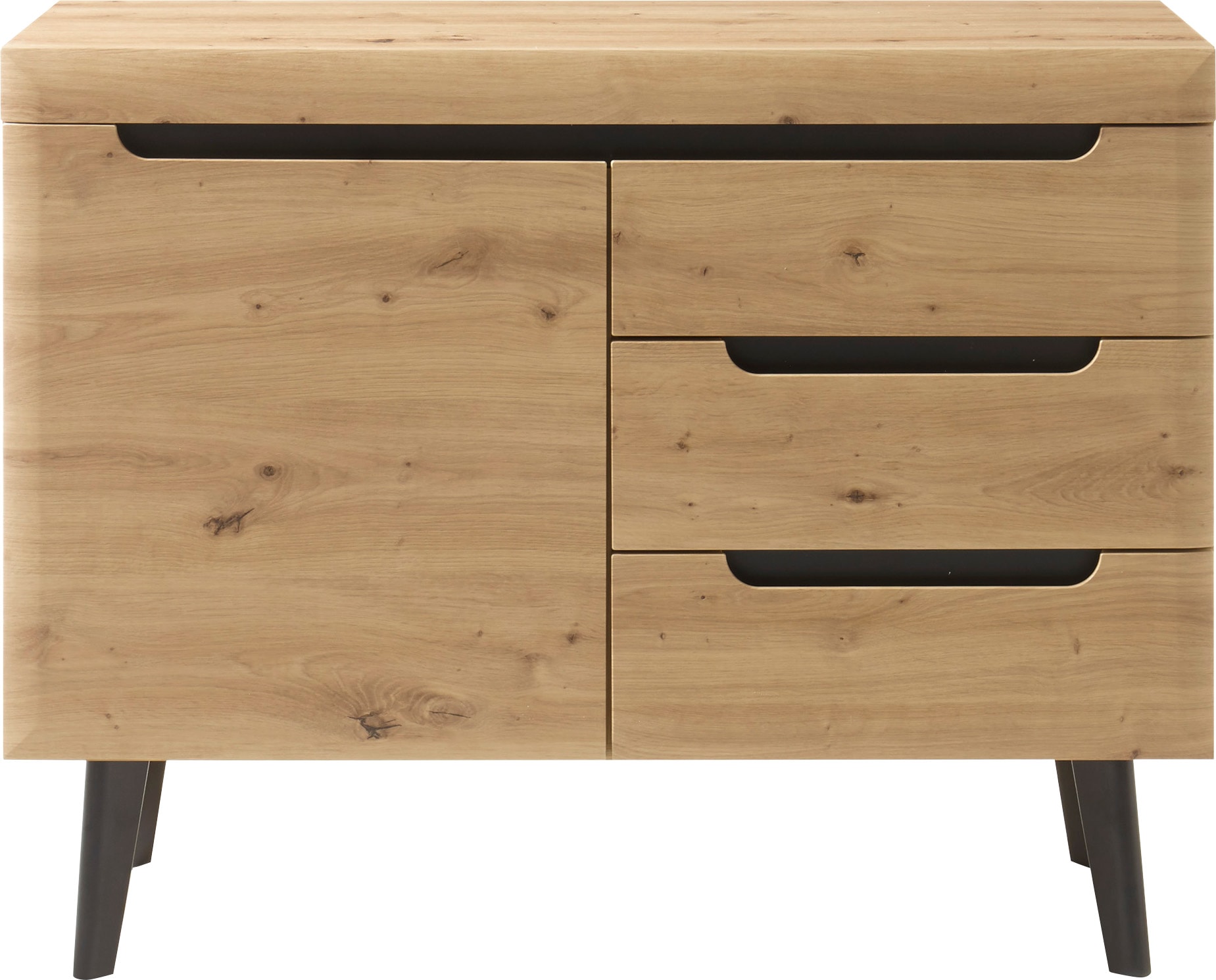 INOSIGN Sideboard »Torge, Anrichte, Kommode, Schubladenschrank«, (1 St.), abgeschrägte Füße, drei Farben, Scandi Design, 107 cm breit