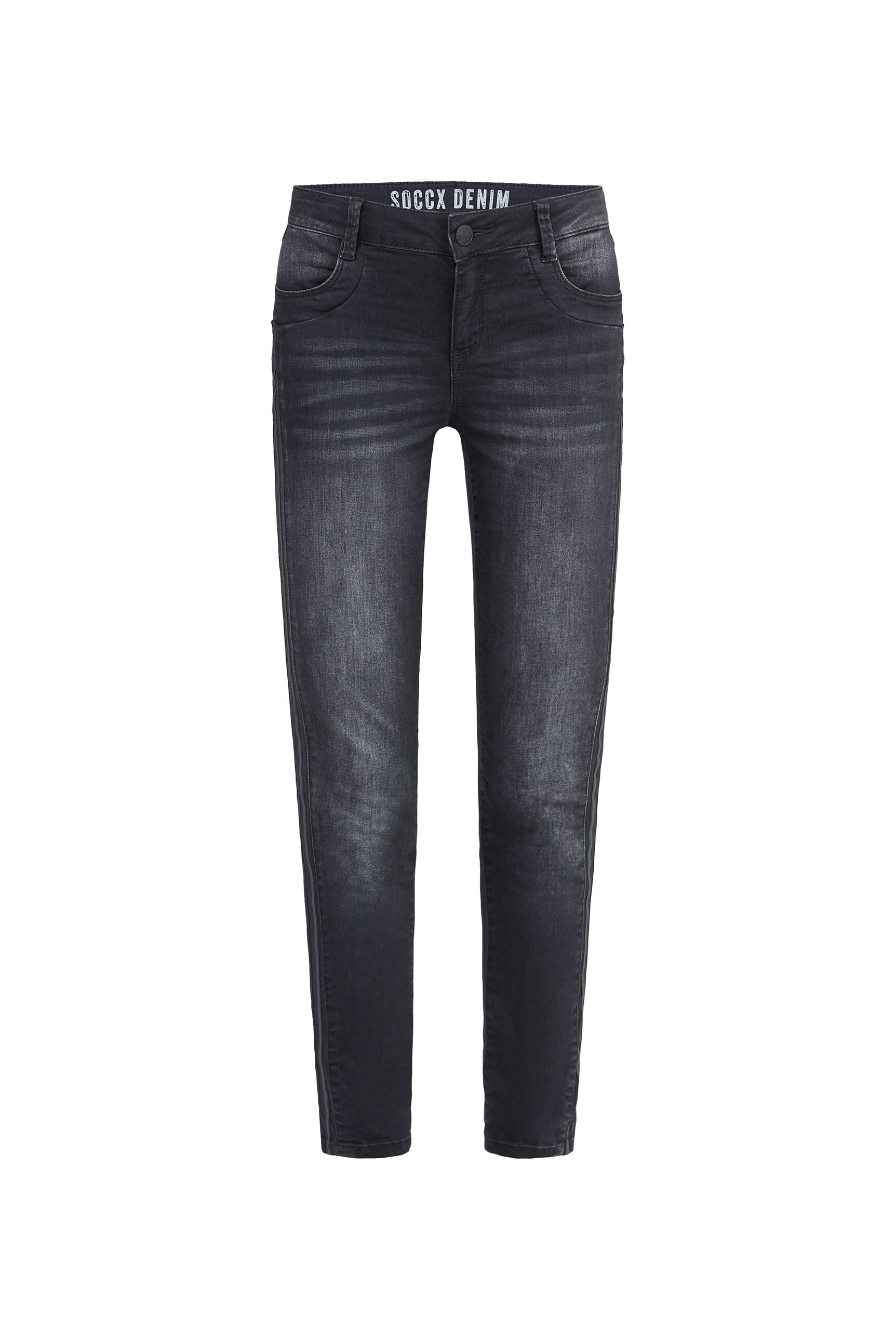 SOCCX Regular-fit-Jeans, mit Streifen-Tapes an den Seiten
