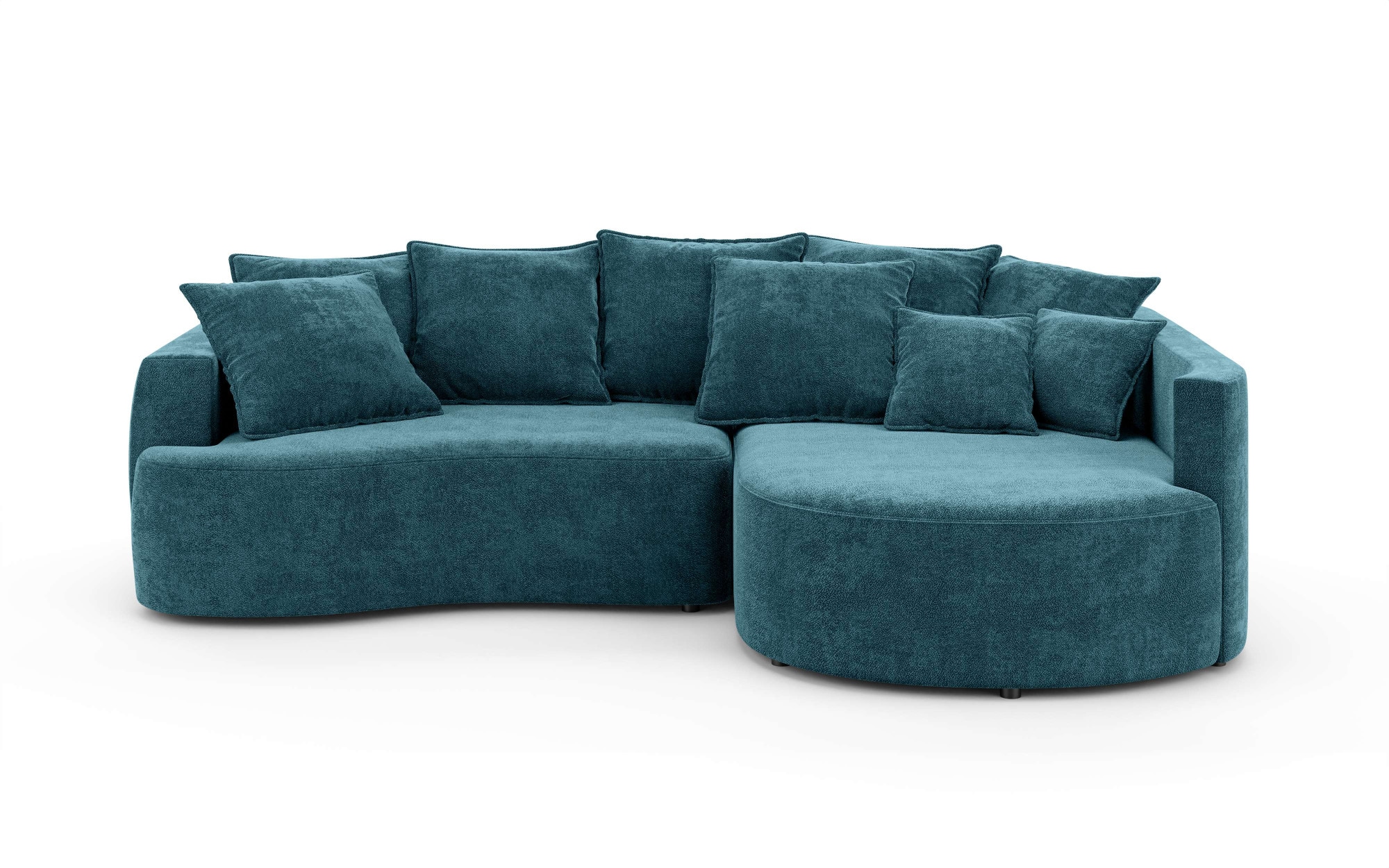 INOSIGN Ecksofa »Kahekili, Schlafsofa mit Bettkasten, Maße B/T/H: 255/181/90/ cm«, L-Form mit Wellenunterfederung, 7 Rückenkissen und 2 Zierkissen