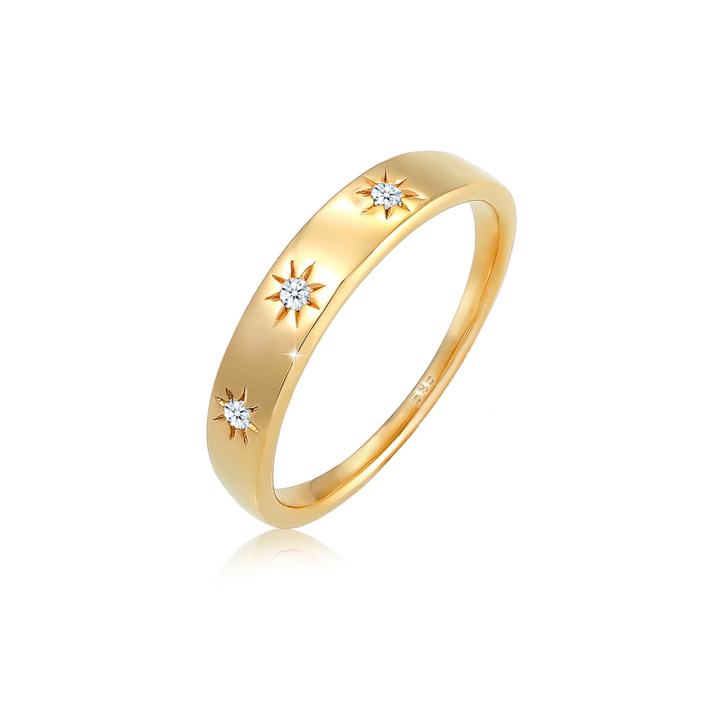 Elli DIAMONDS Verlobungsring »Verlobung Stern Diamant 0.06 ct. 585 Gold«