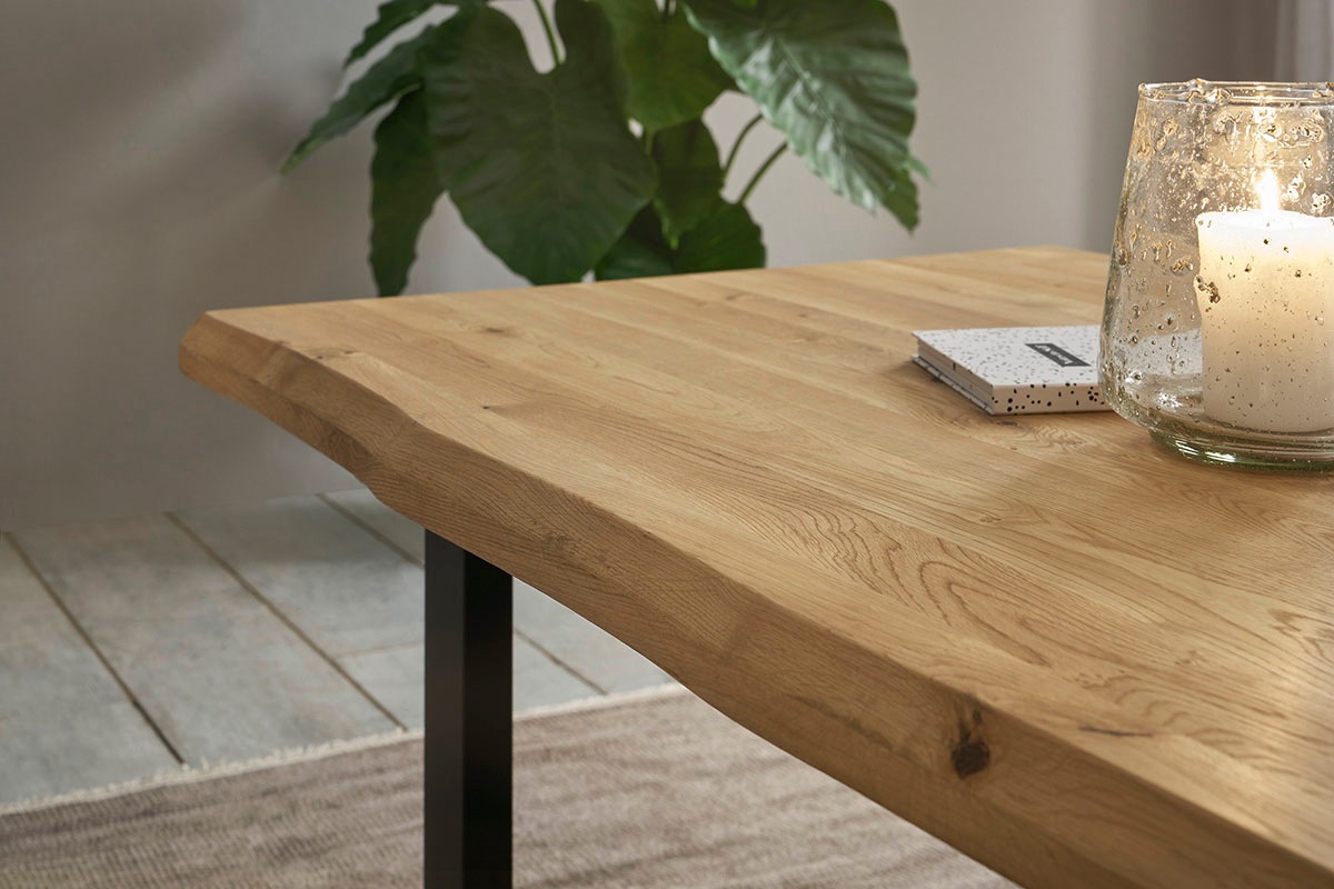 MCA furniture Couchtisch »HAVANNA Wohnzimmertisch«, Tischplatte 36mm aufgedoppelt, Baumkanten-Optik, Belastbarkeit 30 kg