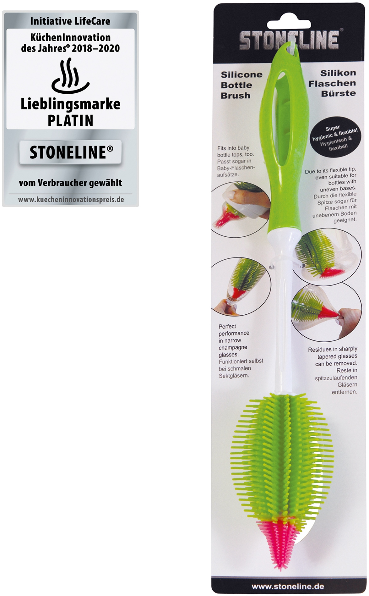 STONELINE Reinigungsbürste, aus Silikon, Silikon, 35 cm