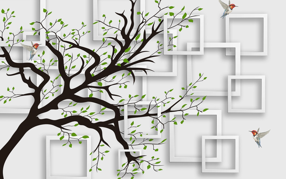 Papermoon Fototapete »Muster mit Baum«