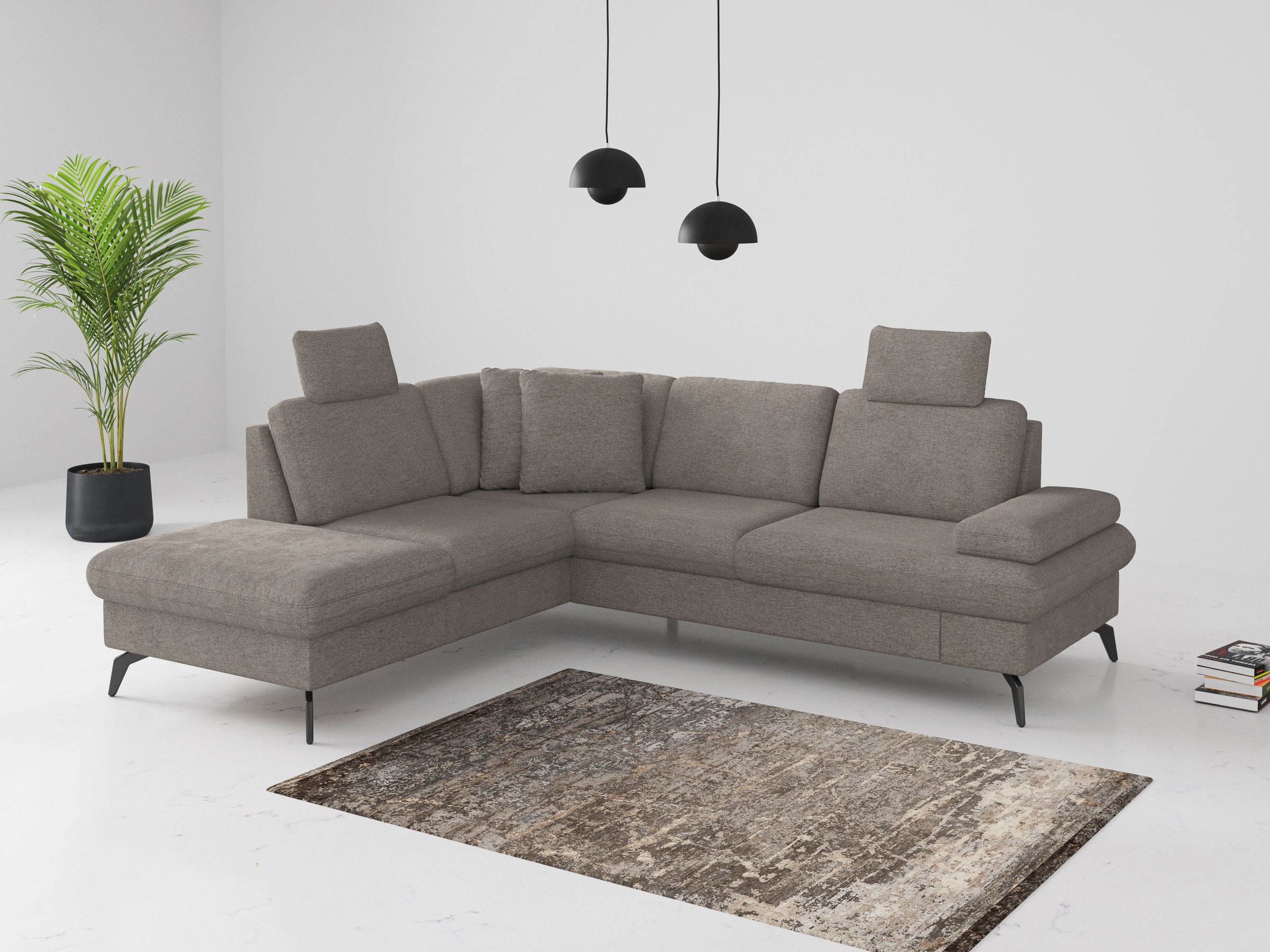sit&more Ecksofa »Morris Jubi L-Form«, inkl. Armteilfunktion und 1 Zierkissen, wahlweise mit Bettfunktion