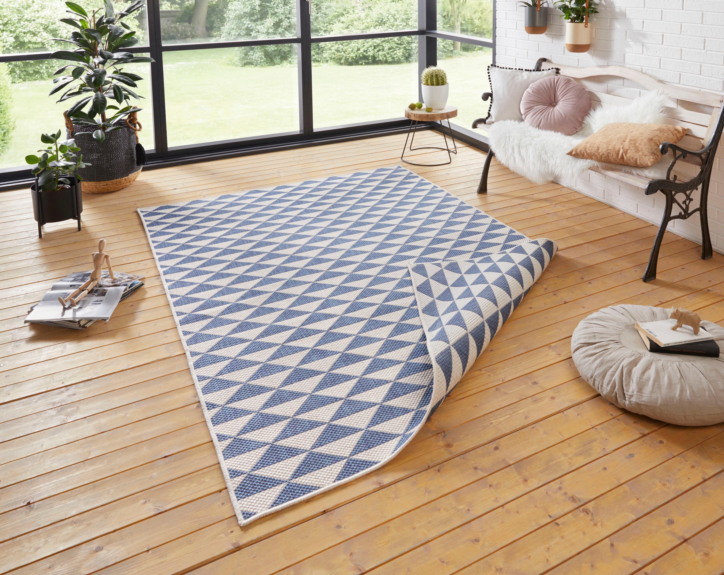 NORTHRUGS Teppich »Tahiti«, rechteckig, 5 mm Höhe, In- und Outdoor geeignet, Wendbar, Wohnzimmer