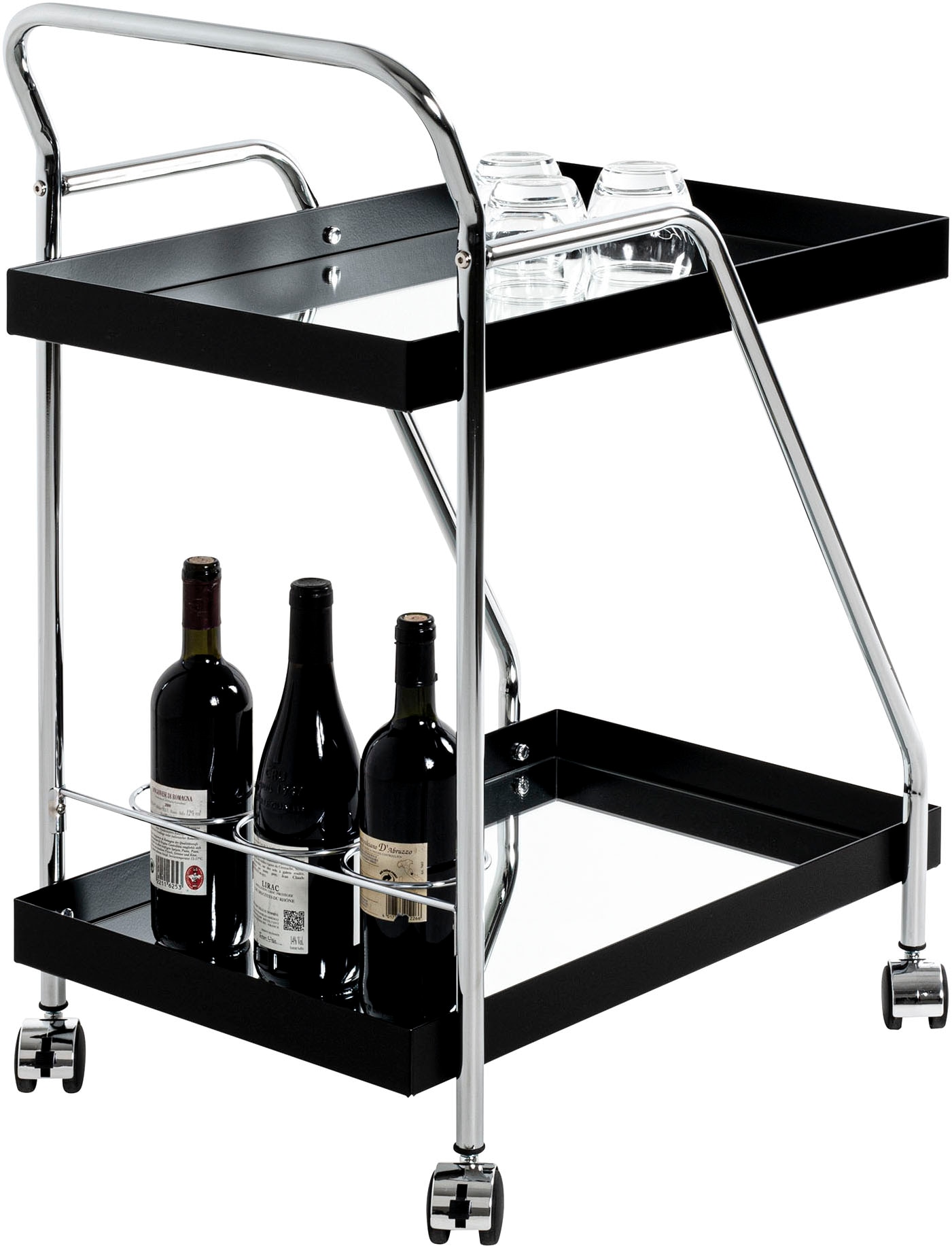 HAKU Servierwagen »Dinett, Kaffeetisch, Küchenwagen, Serviertisch, Teewagen, Trolley« 1 Stk. tlg. rechteckig - aus Metall Silber B/T/H 62/46/84 cm