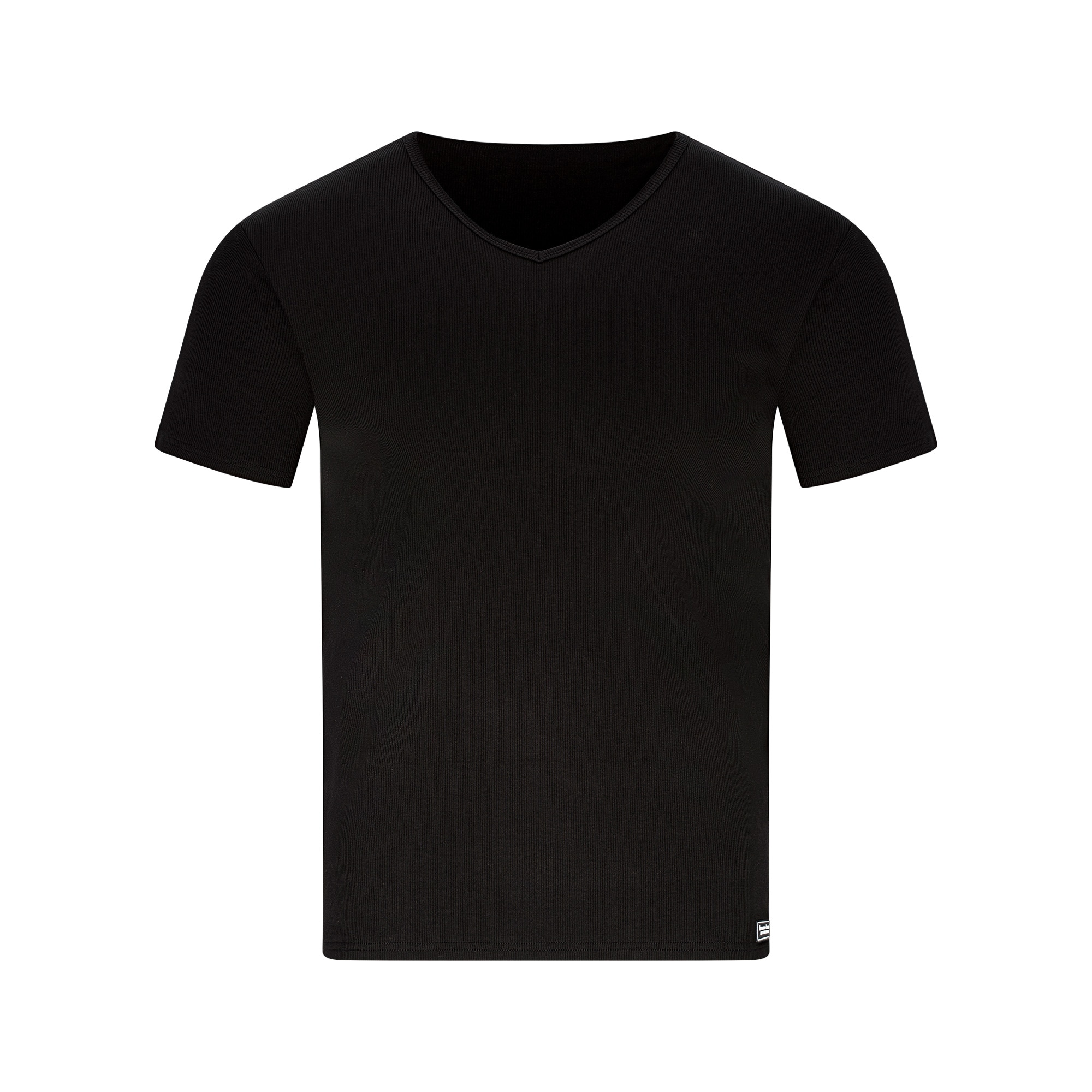 Bruno Banani V-Shirt »FINE RIB« Feinripp, Kurzarm, V-Neck, Cotton-Mix