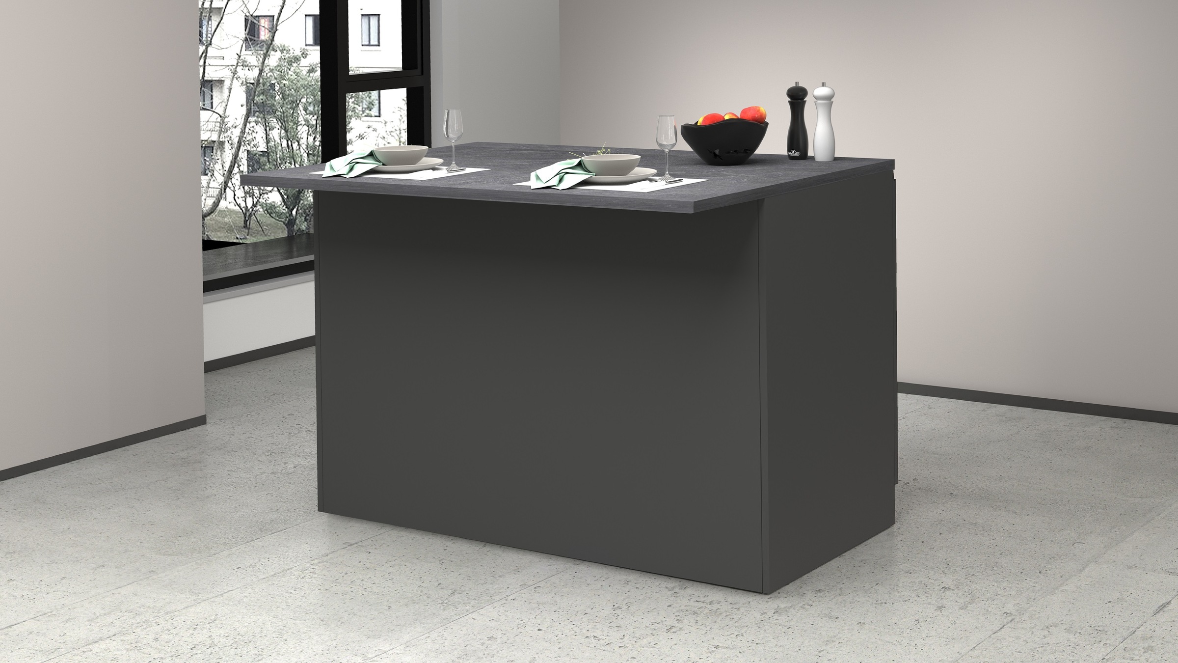 Kochstation Kücheninsel »KS-Sole«, Breite 125 cm, ohne E-Geräte günstig online kaufen