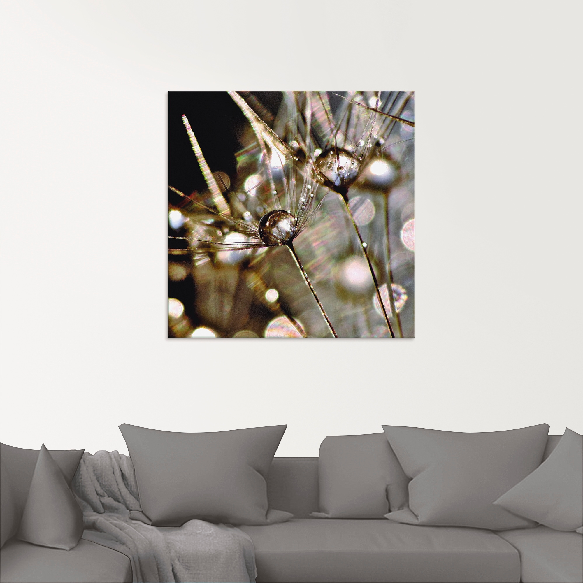 Artland Glasbild »Pusteblume mit Wasserperlen«, Blumen, (1 St.), in verschiedenen Größen