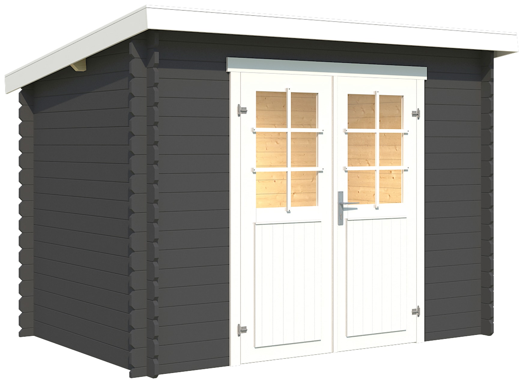 LASITA MAJA Gartenhaus »San Jose 175«, Blochbohlenhaus 28mm, Fundamentmass 2750x1750, Carbongrau