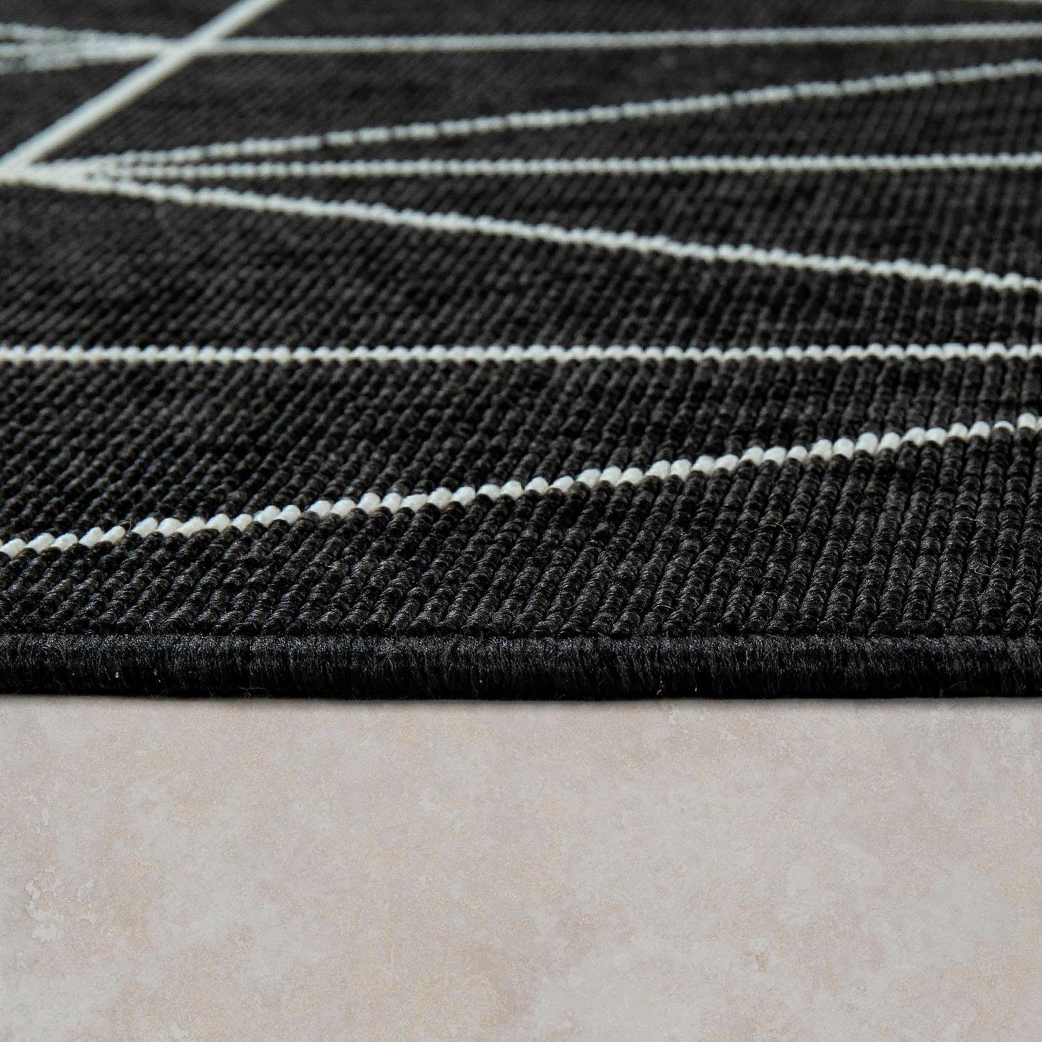 Paco Home Teppich »Brugge 224«, rechteckig, 4 mm Höhe, Flachgewebe, modernes gemetrisches Muster, In- und Outdoor geeignet