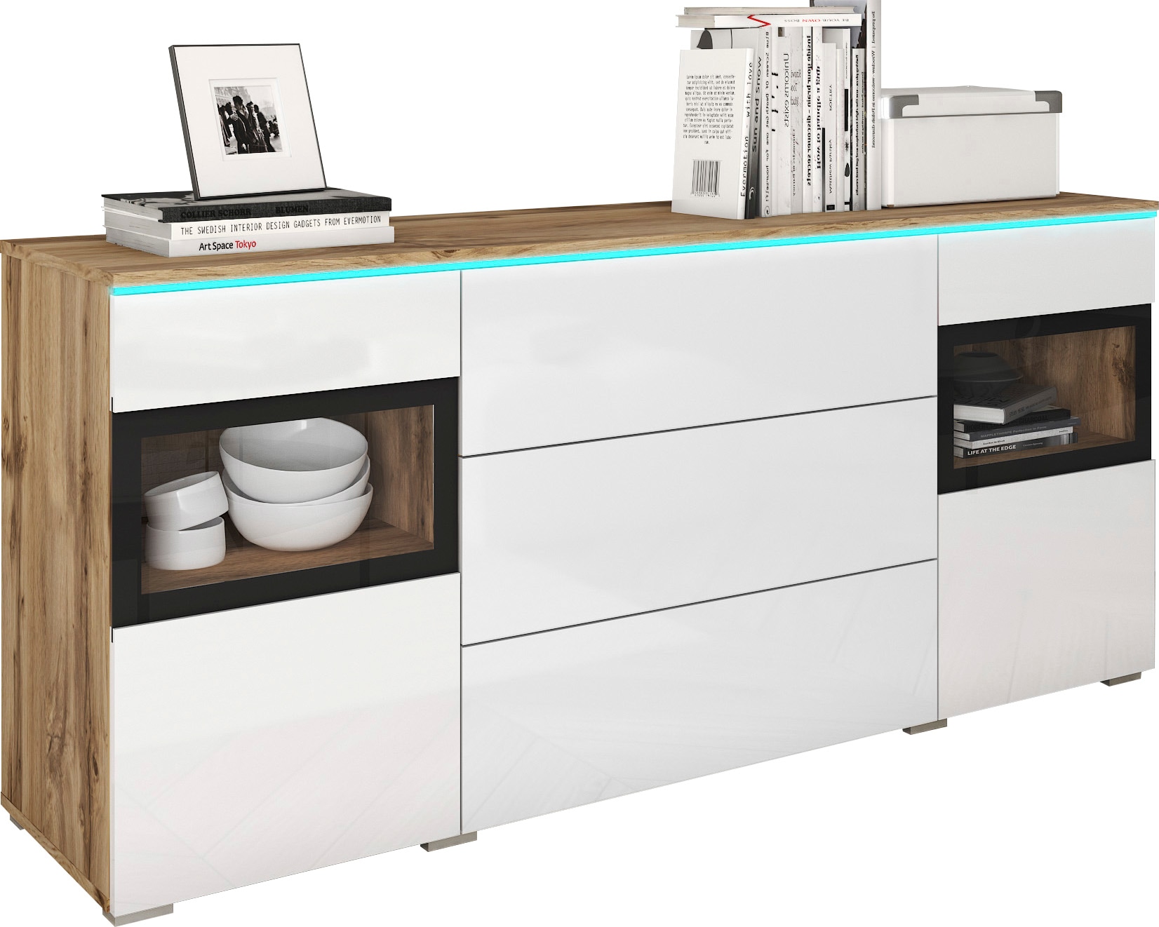 INOSIGN Sideboard »VERA«, moderne grifflose Kommode Breite 150 cm, Einlegeböden verstellbar