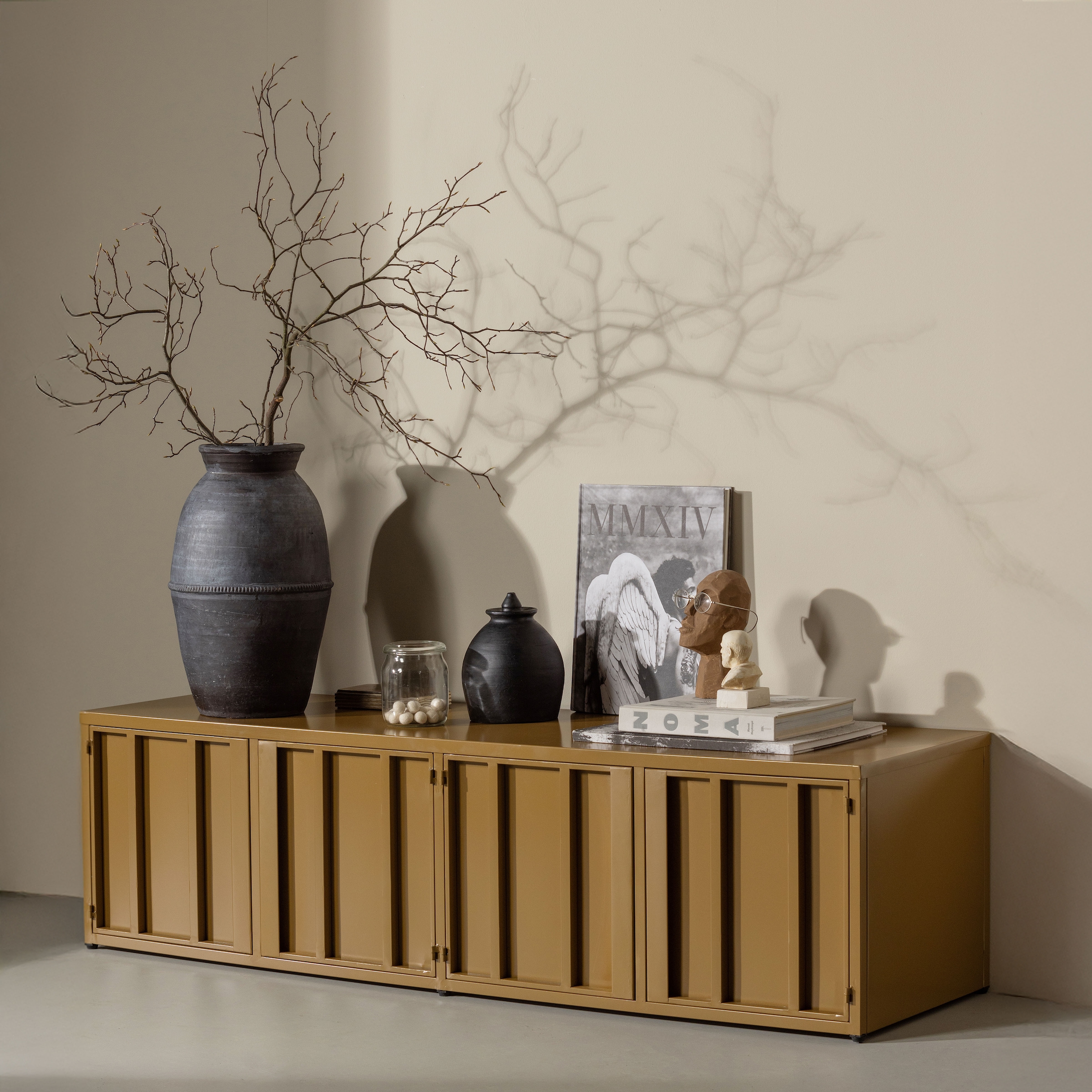 WOOOD Lowboard »WOOOD LEVEL TV-SCHRANK METALL« Level TV-Möbel WOOOD mit Stauraum, Stil und ordentliche Kabelführung