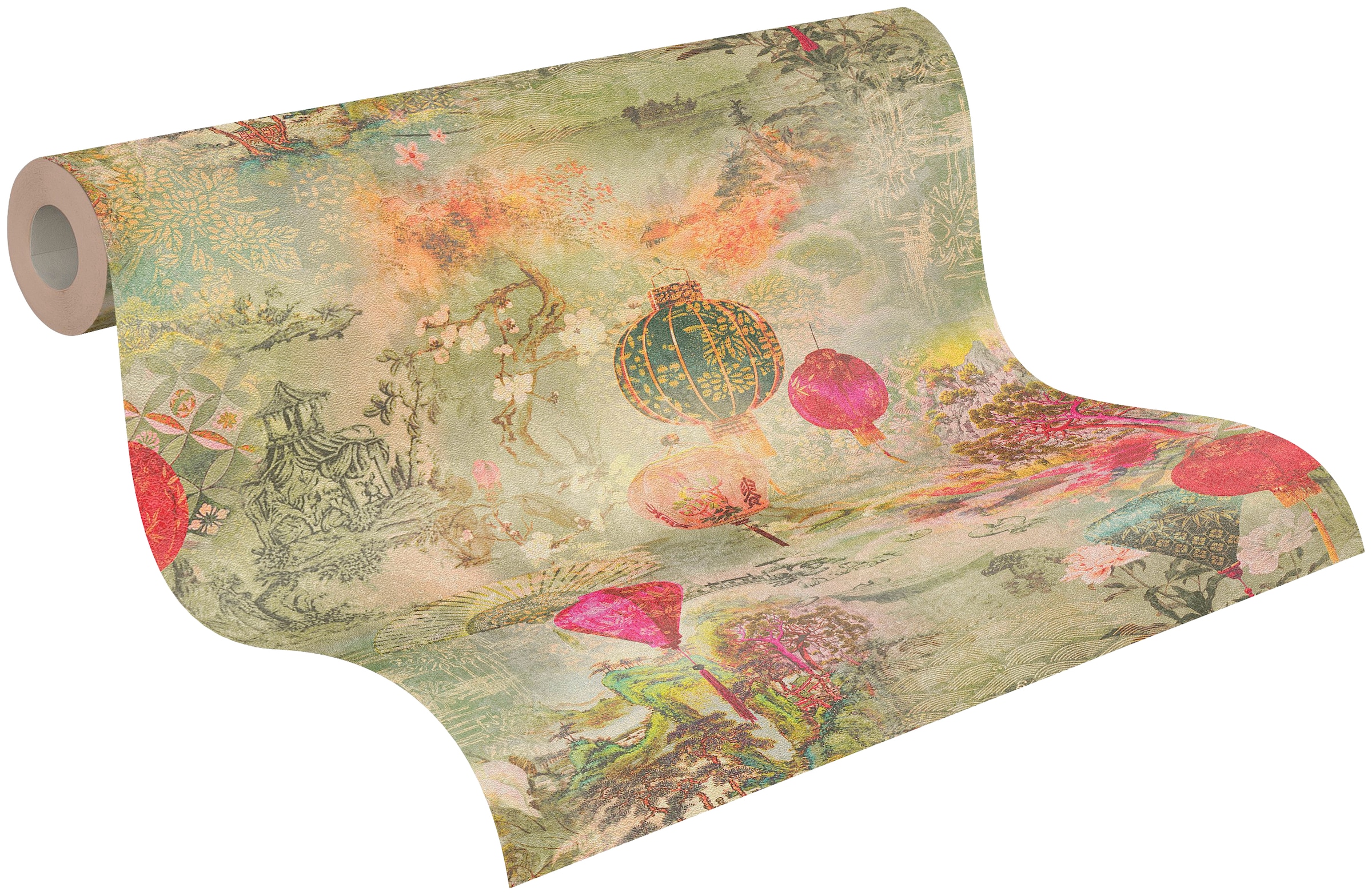 A.S. Création Vliestapete »Asian Fusion«, asiatisch-floral-Motiv, Ausgefallene Tapete Japanisch Tapeten Wohnzimmer Schlafzimmer Küche